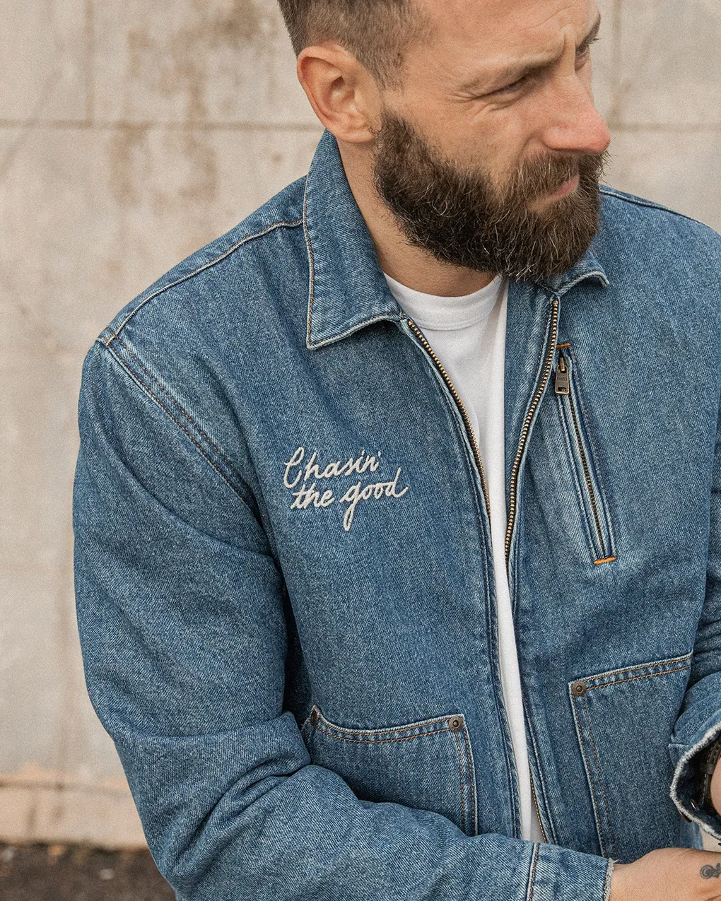 Blanket Lined Mechanic Jacket - Washed Denim