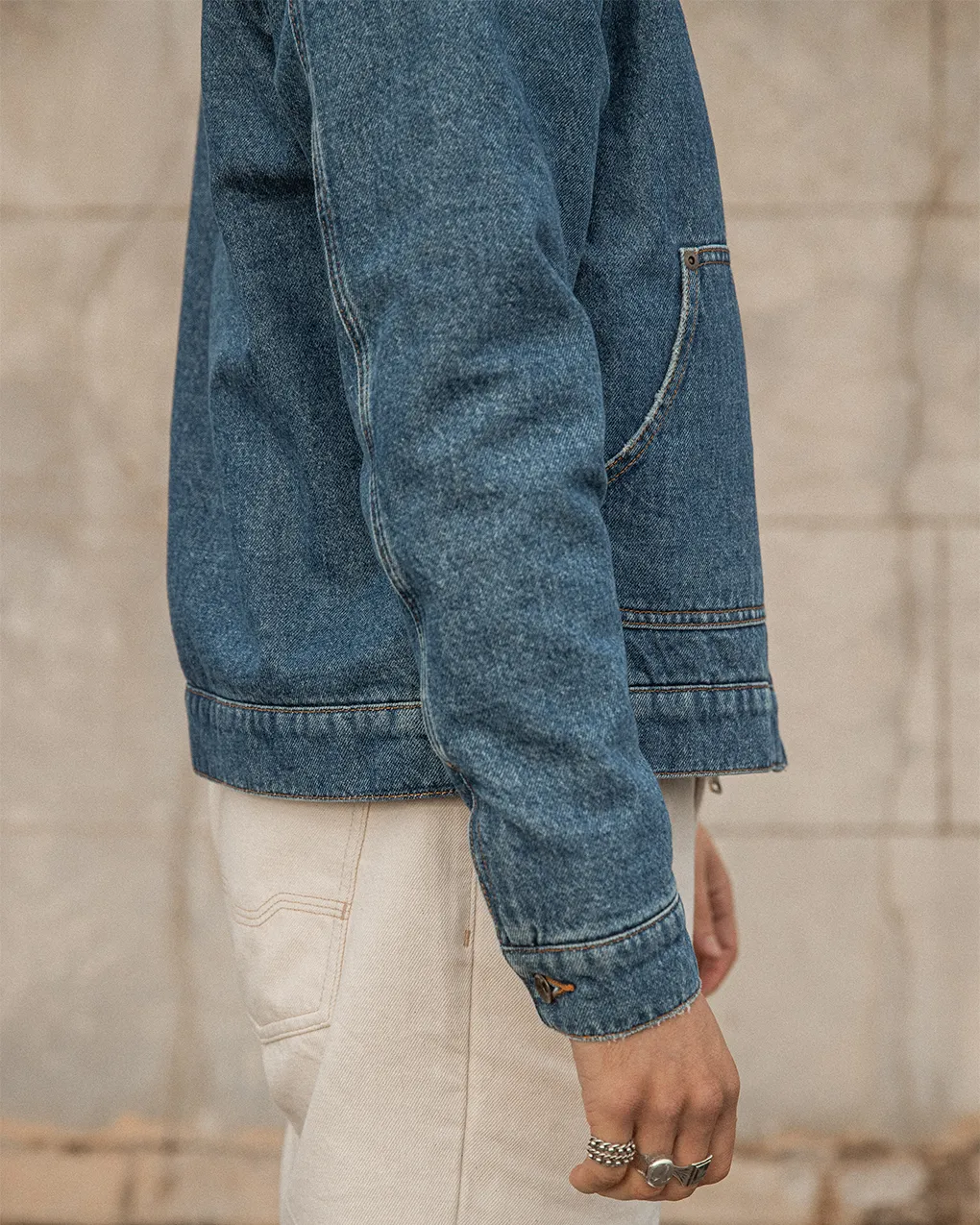 Blanket Lined Mechanic Jacket - Washed Denim