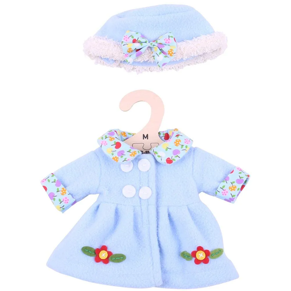 Blue Hat and Coat (for Size Medium Doll)