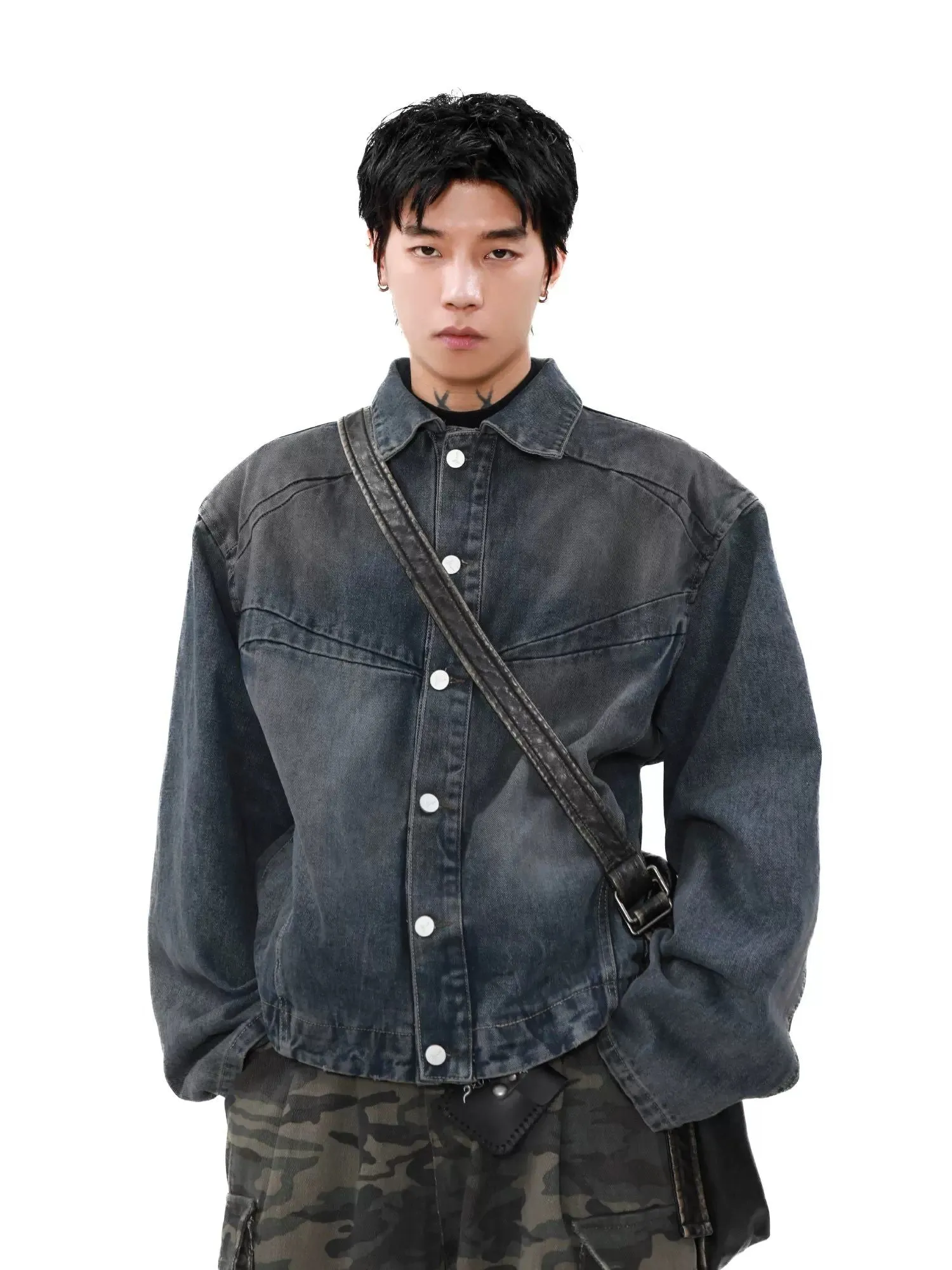 Boxy Fade Spots Denim Jacket