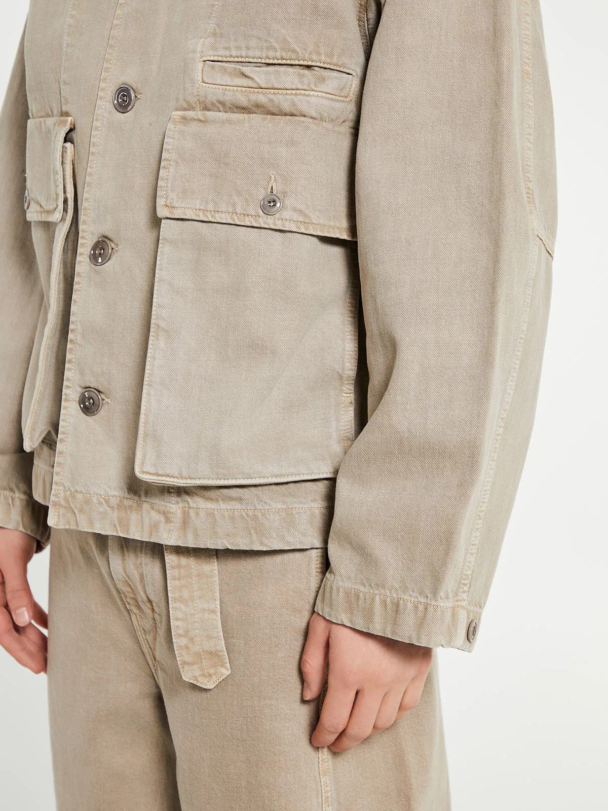 Boxy Jacket in Denim Snow Beige