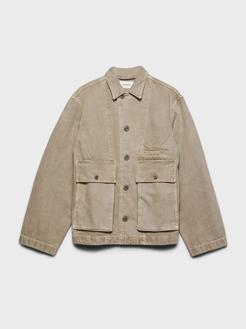 Boxy Jacket in Denim Snow Beige