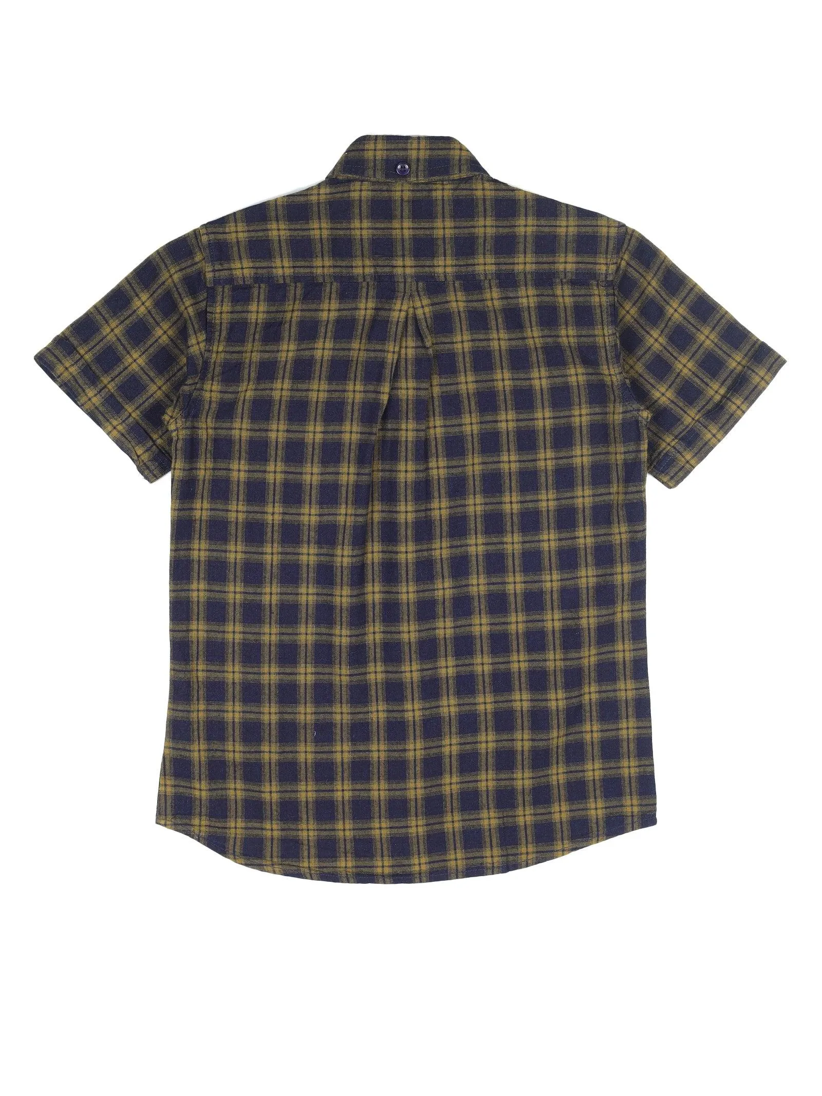 BOY'S YELLOW CHECK REGULAR FIT SHIRT