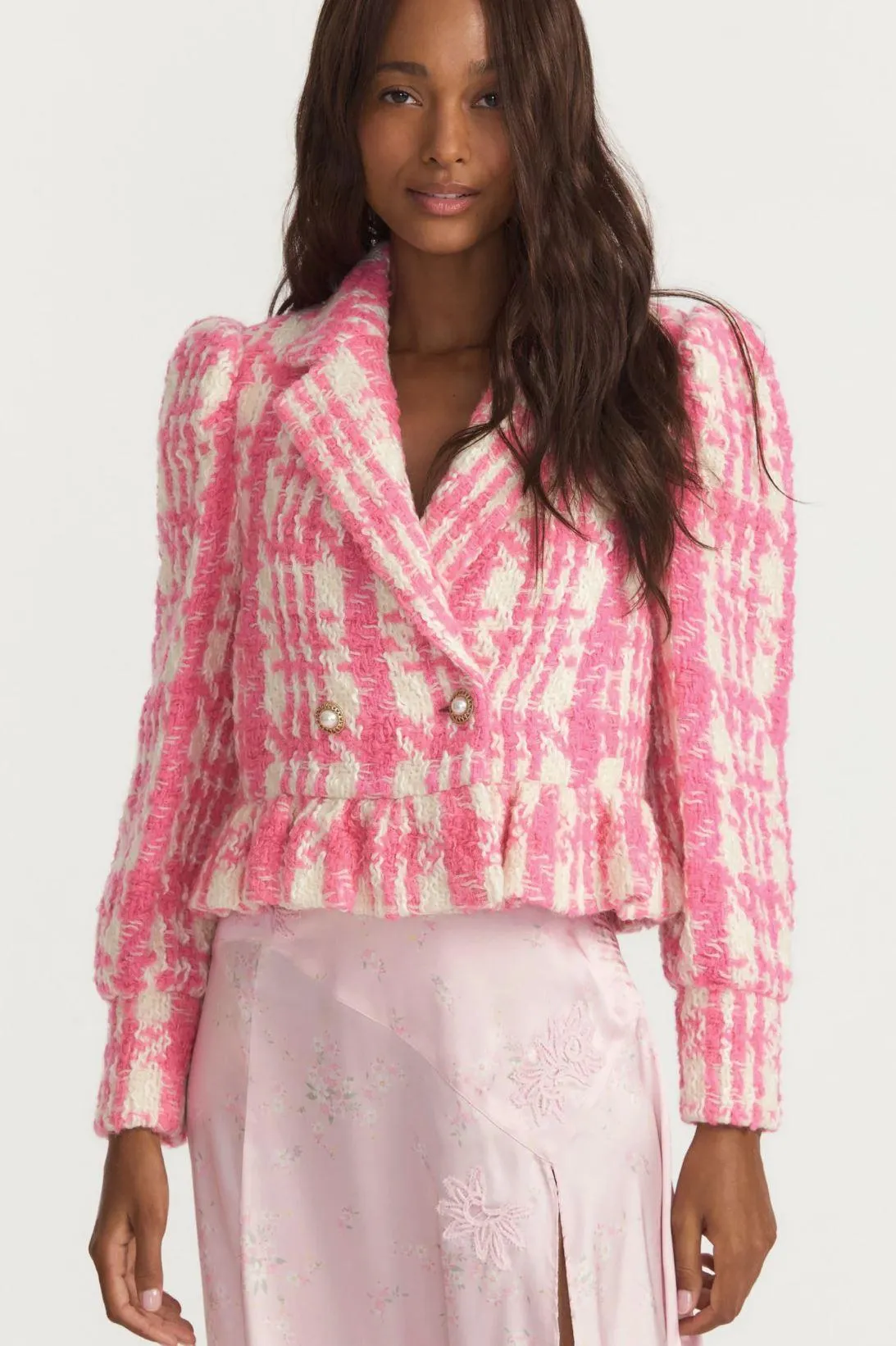 Braelynn Crop Jacket in Majestic Pink