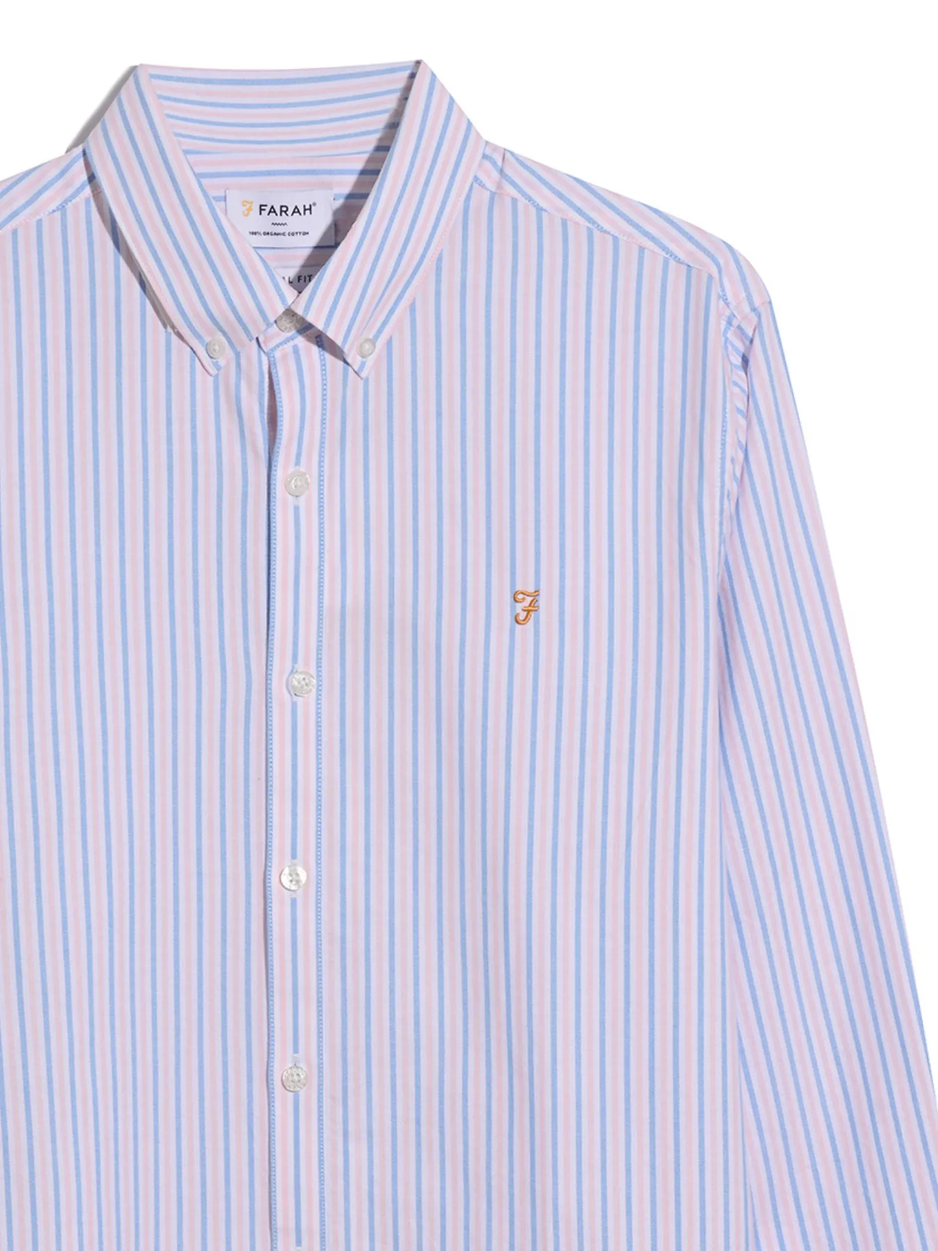 Brewer Casual Fit Stripe Long Sleeve Shirt In Powder Pink