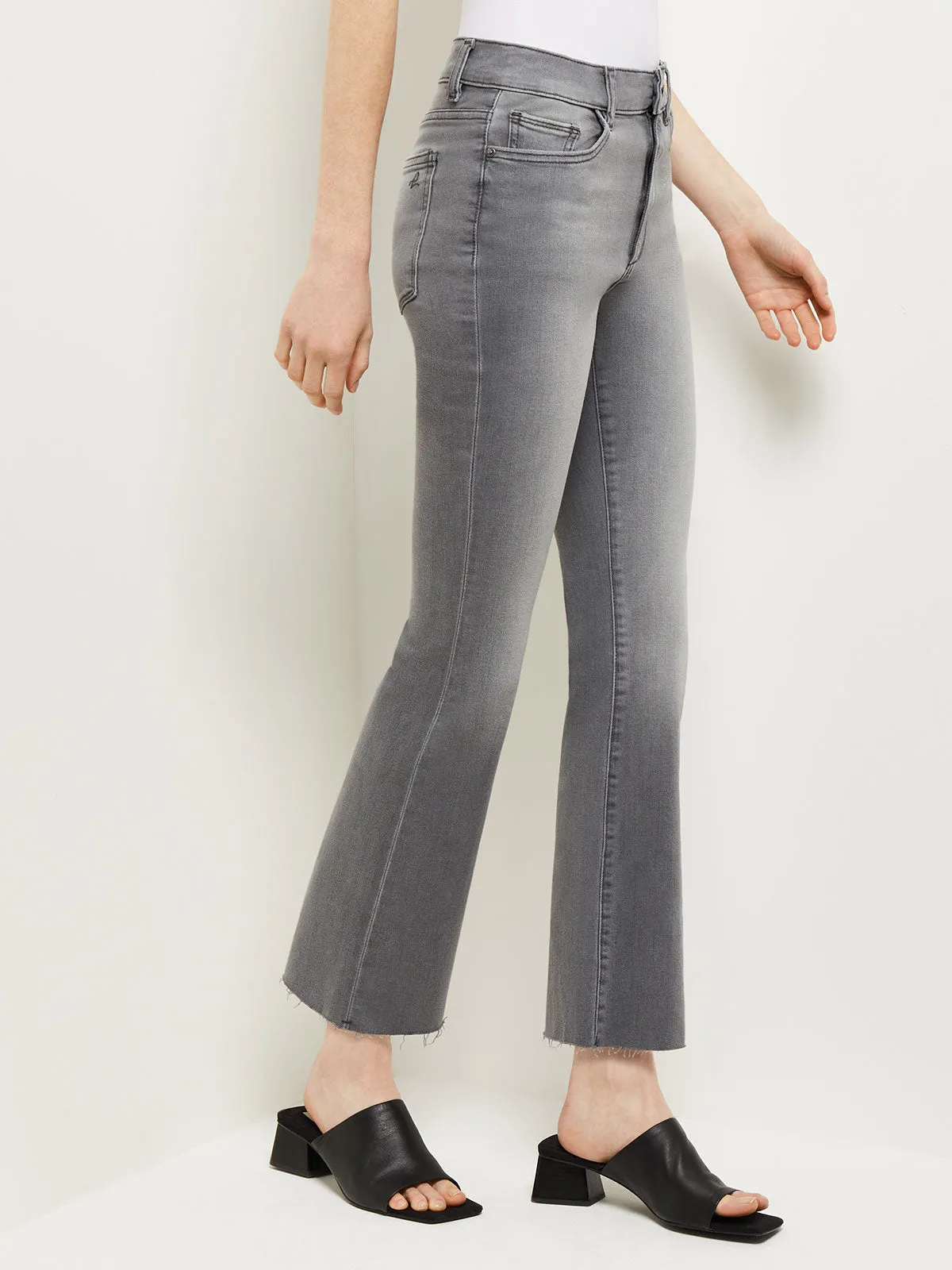 Bridget High-Rise Cropped Bootcut Jeans, Overcast