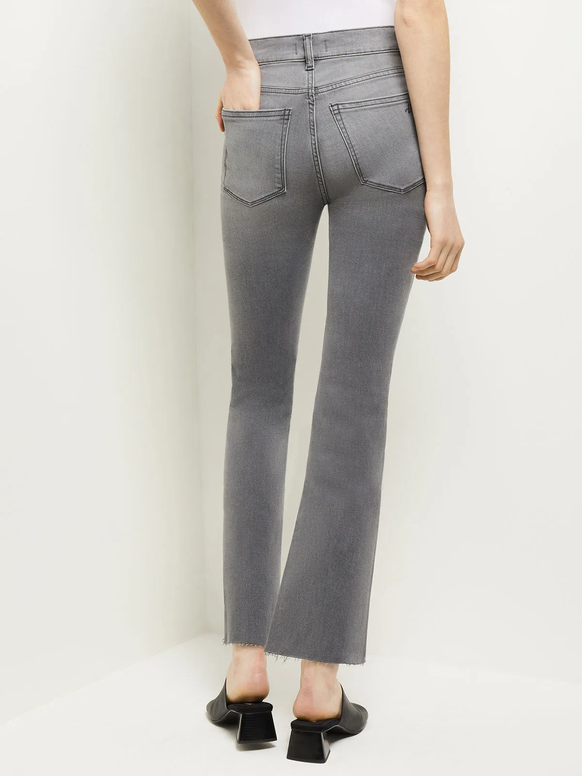 Bridget High-Rise Cropped Bootcut Jeans, Overcast