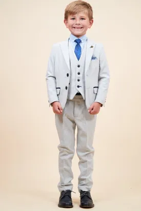 BROMLEY - Children's Stone Check Print Three Piece Suit