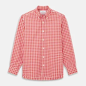 Burgundy Multi Check Cotton Weekend Fit Hayne Shirt