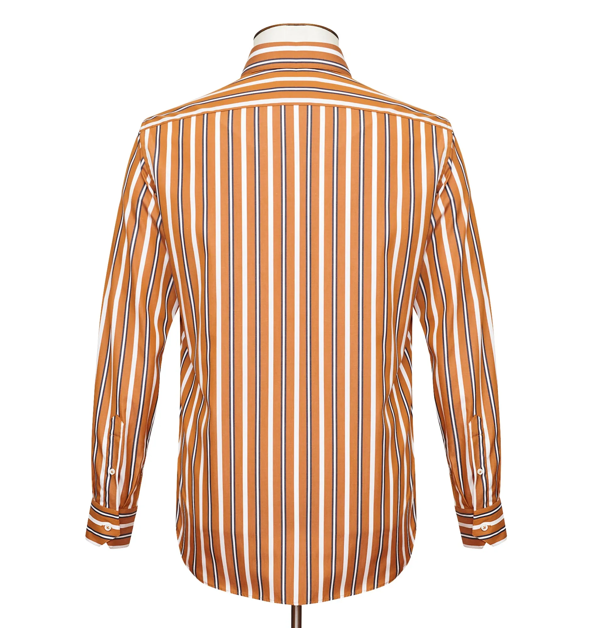 Burnt Orange Track Stripe Point Collar Shirt