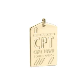 Cape Town South Africa CPT Luggage Tag Charm Solid Gold