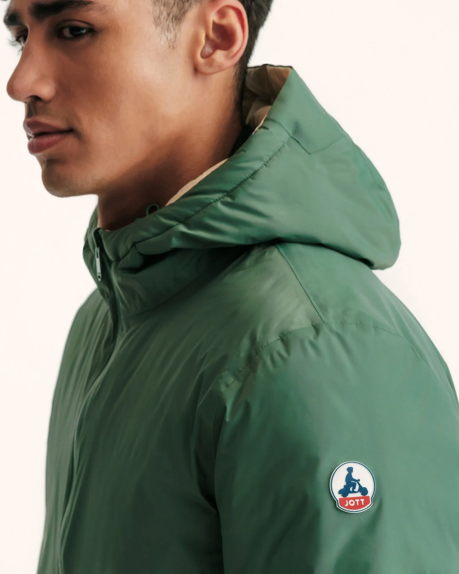 Celadon green/Clay Bergen 2.0 reversible hooded puffer jacket