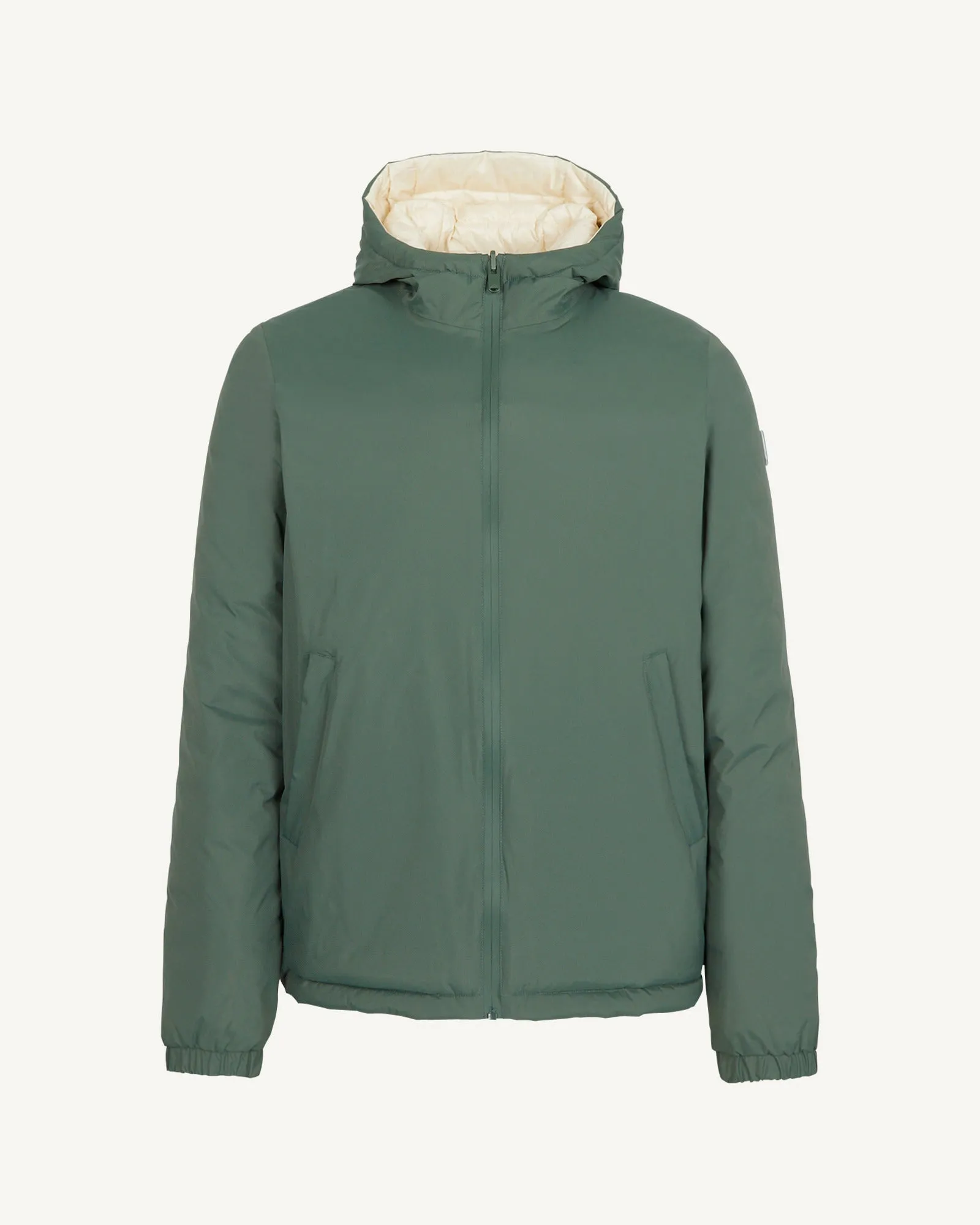 Celadon green/Clay Bergen 2.0 reversible hooded puffer jacket