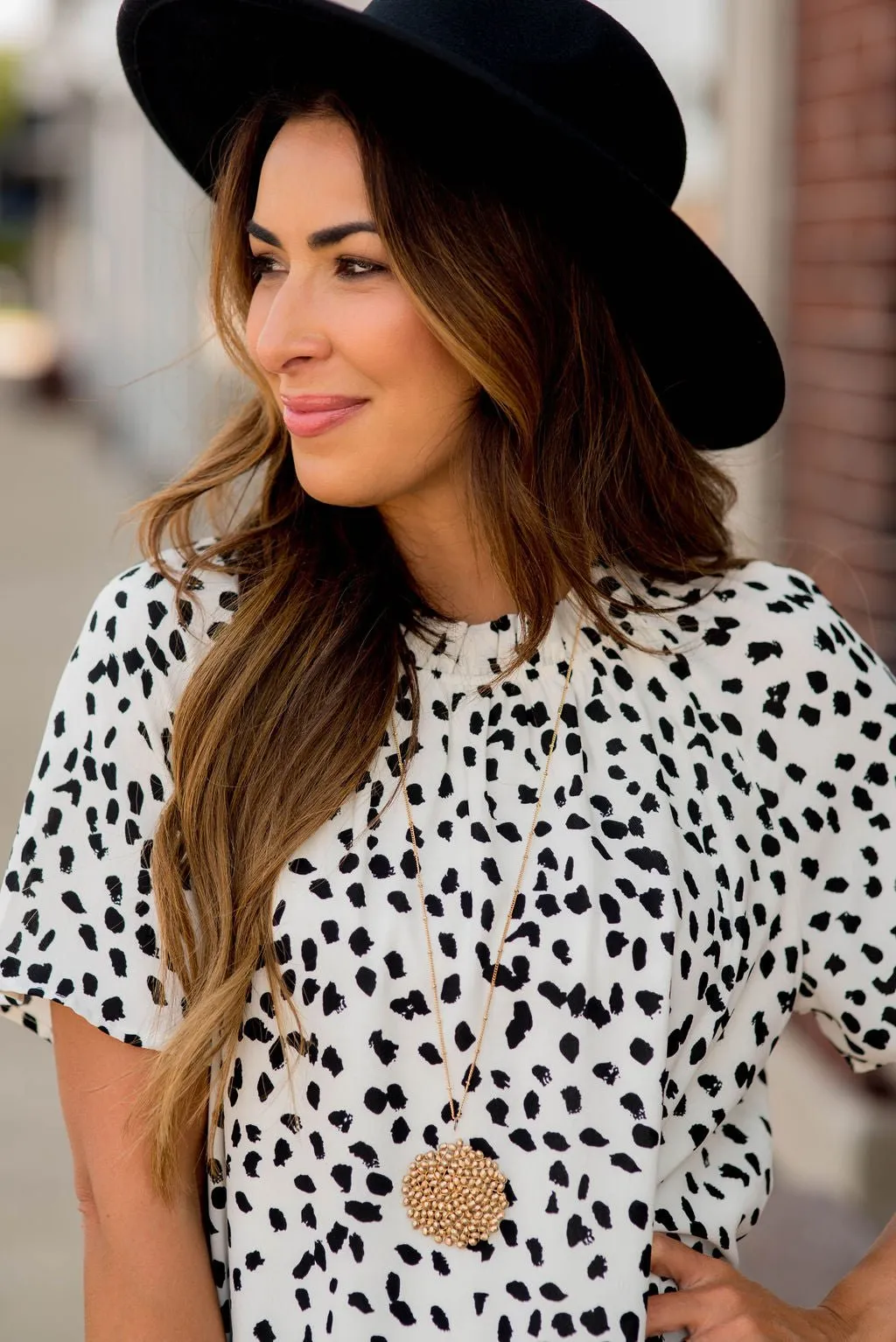 Cheetah Cinched Neck Tunic Dress