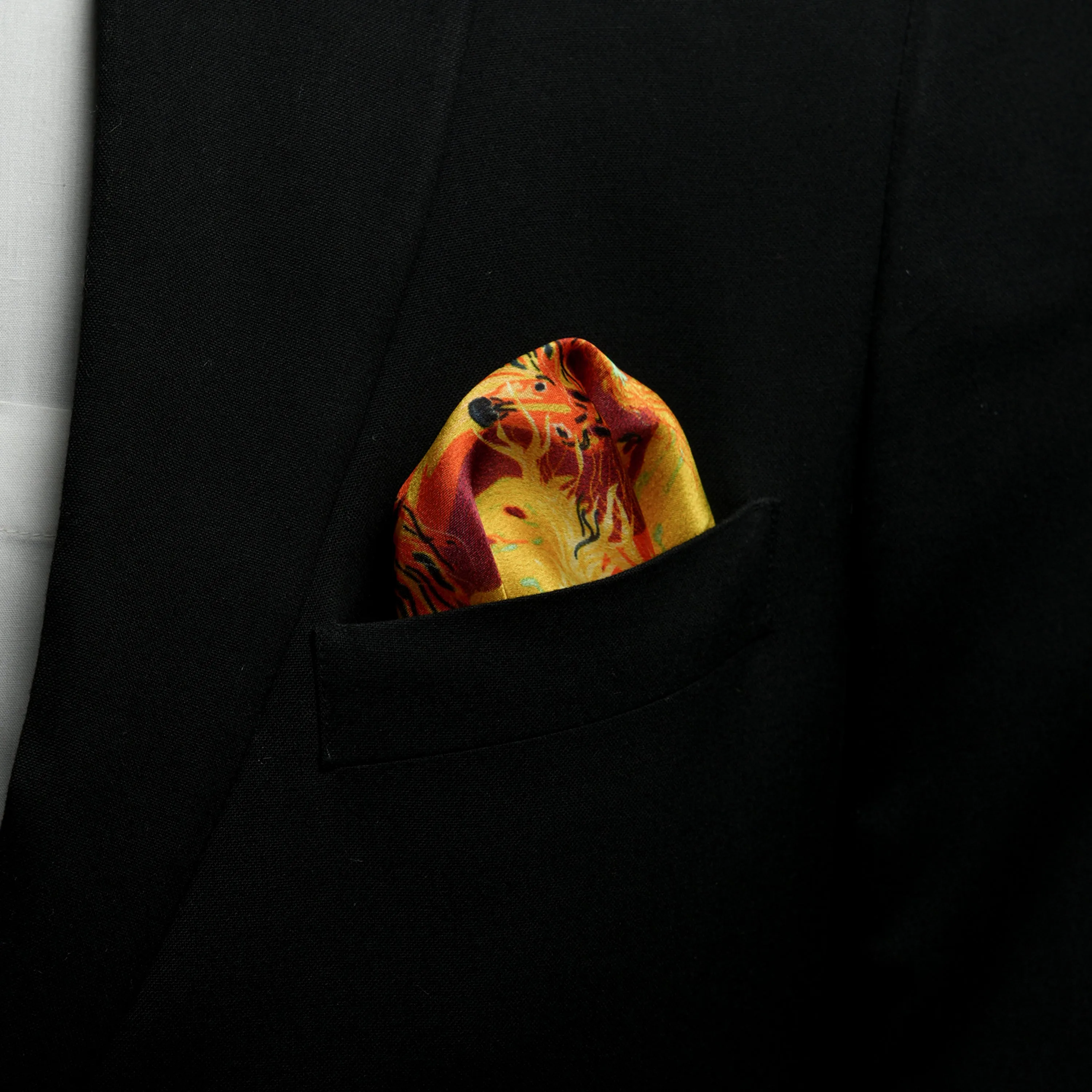 Chokore Galloping Horses Multicolor Silk Pocket Square - Wildlife Range