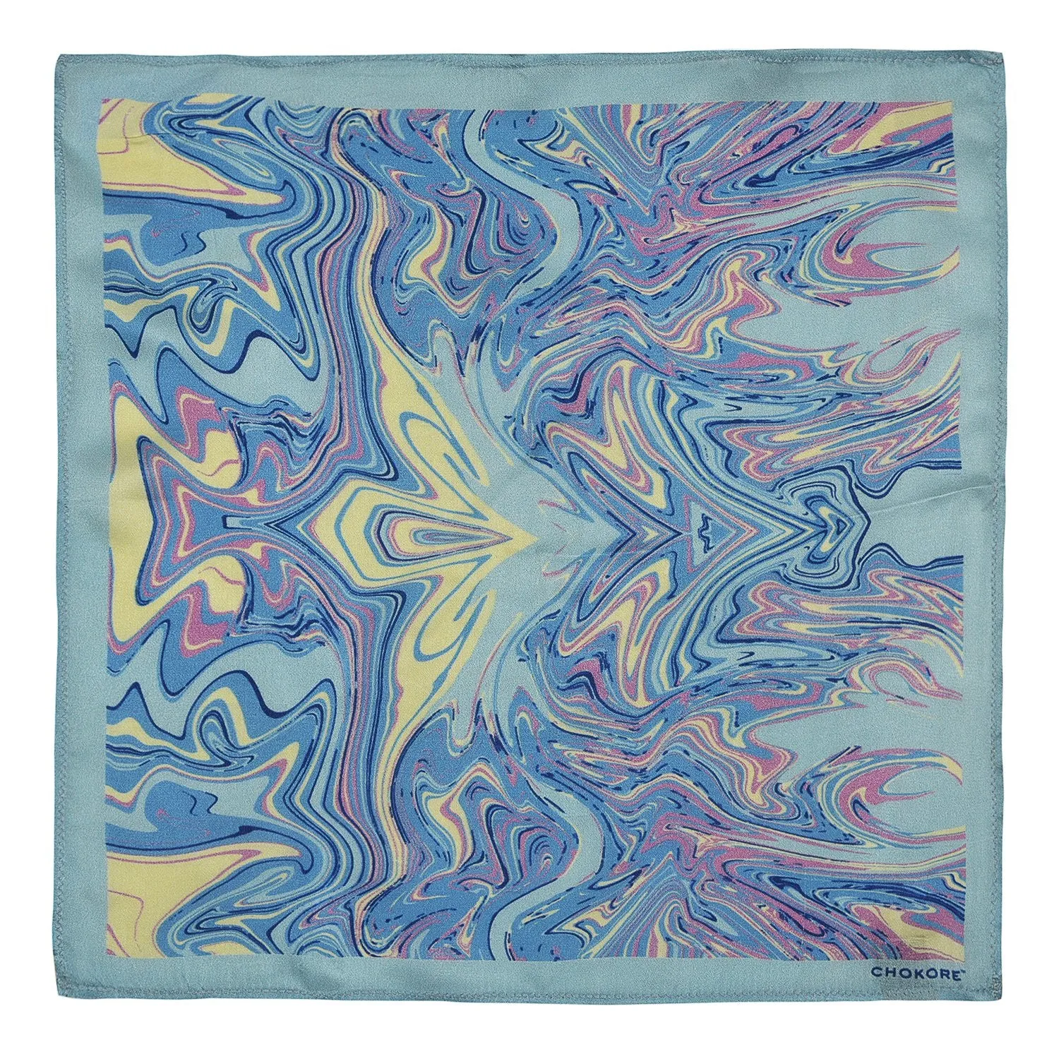 Chokore Light Blue Silk Pocket Square from the Marble Design range