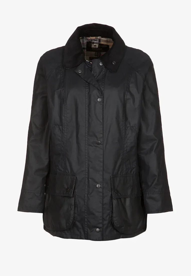 Classic Beadnell Wax Jacket -Navy