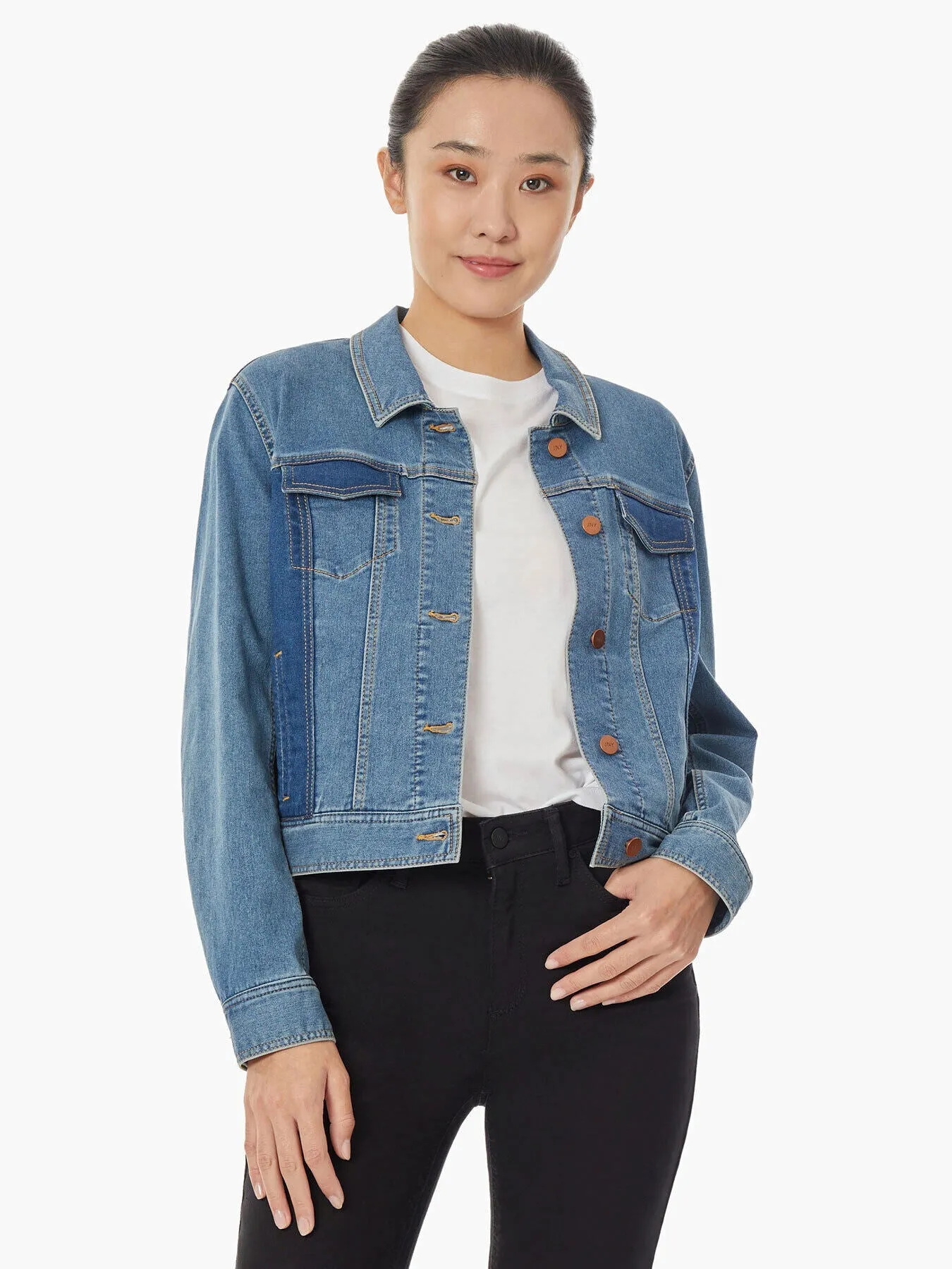 Colorblock Denim Trucker Jacket