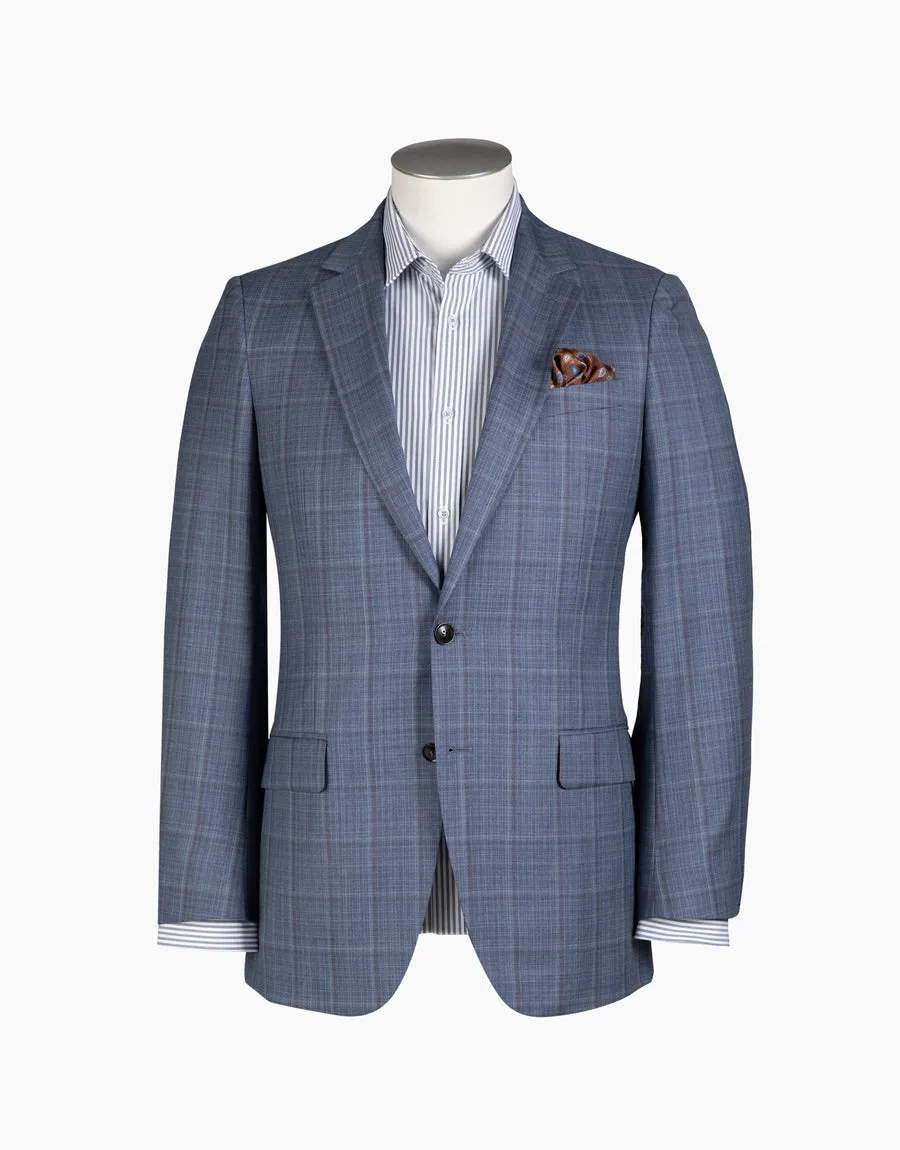 Cooper Light Blue Check Two Piece Suit