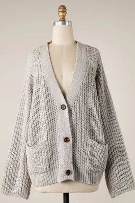 CROPPED CHENILLE CABLE KNIT CARDIGAN 1 PACK