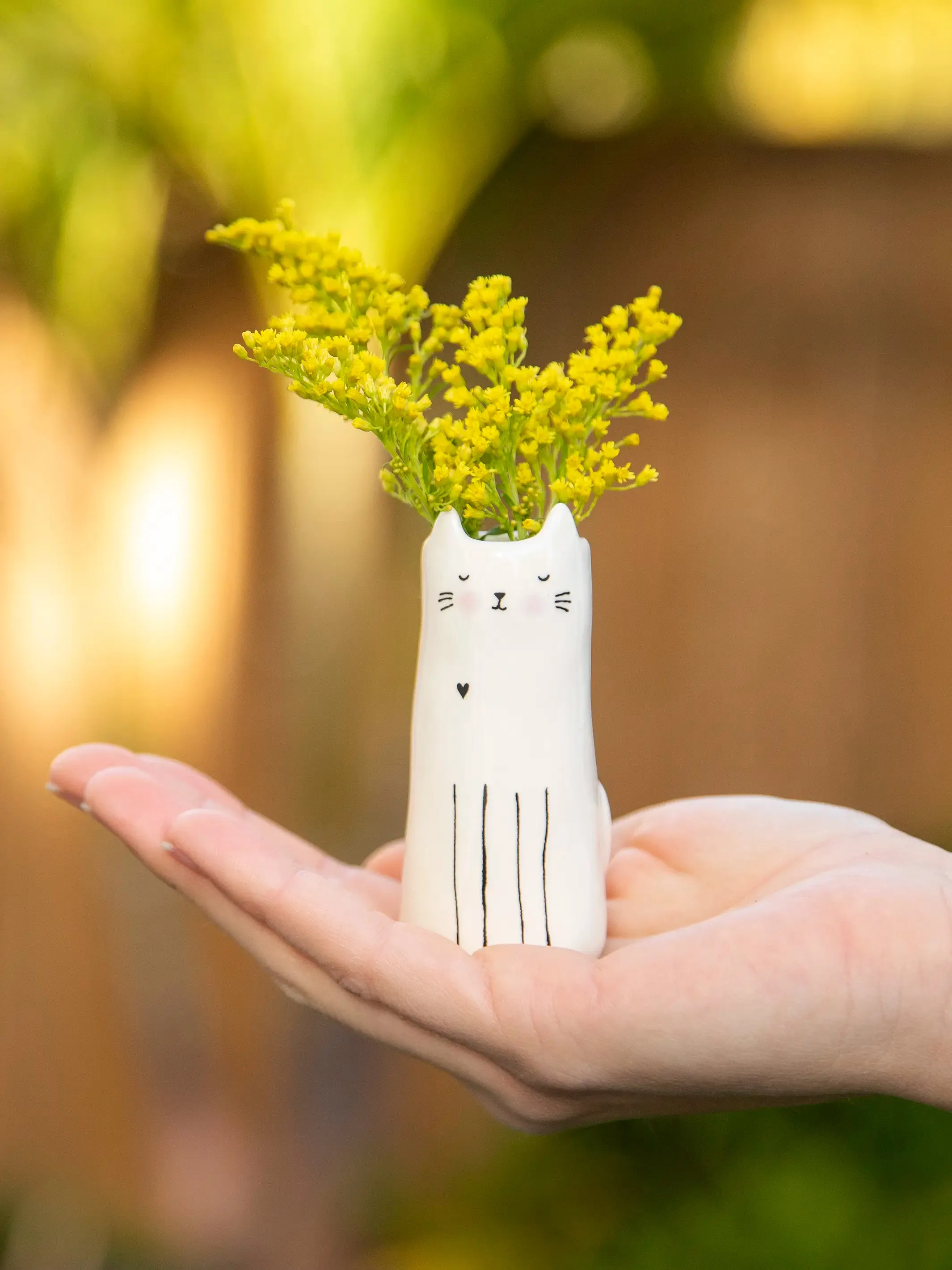 Cutest Little Bud Vase - Cat