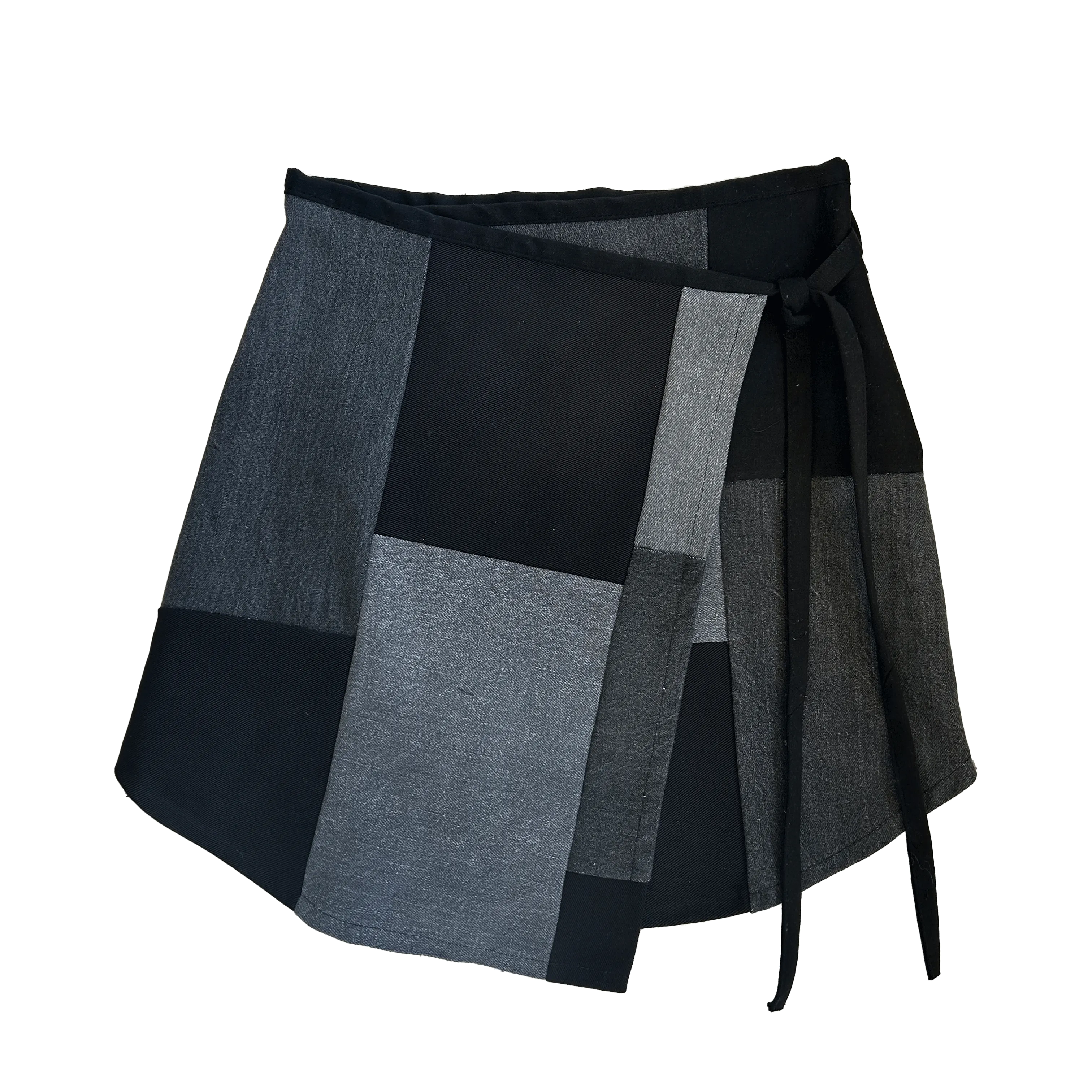 Cutline Denim Wrap Skirt