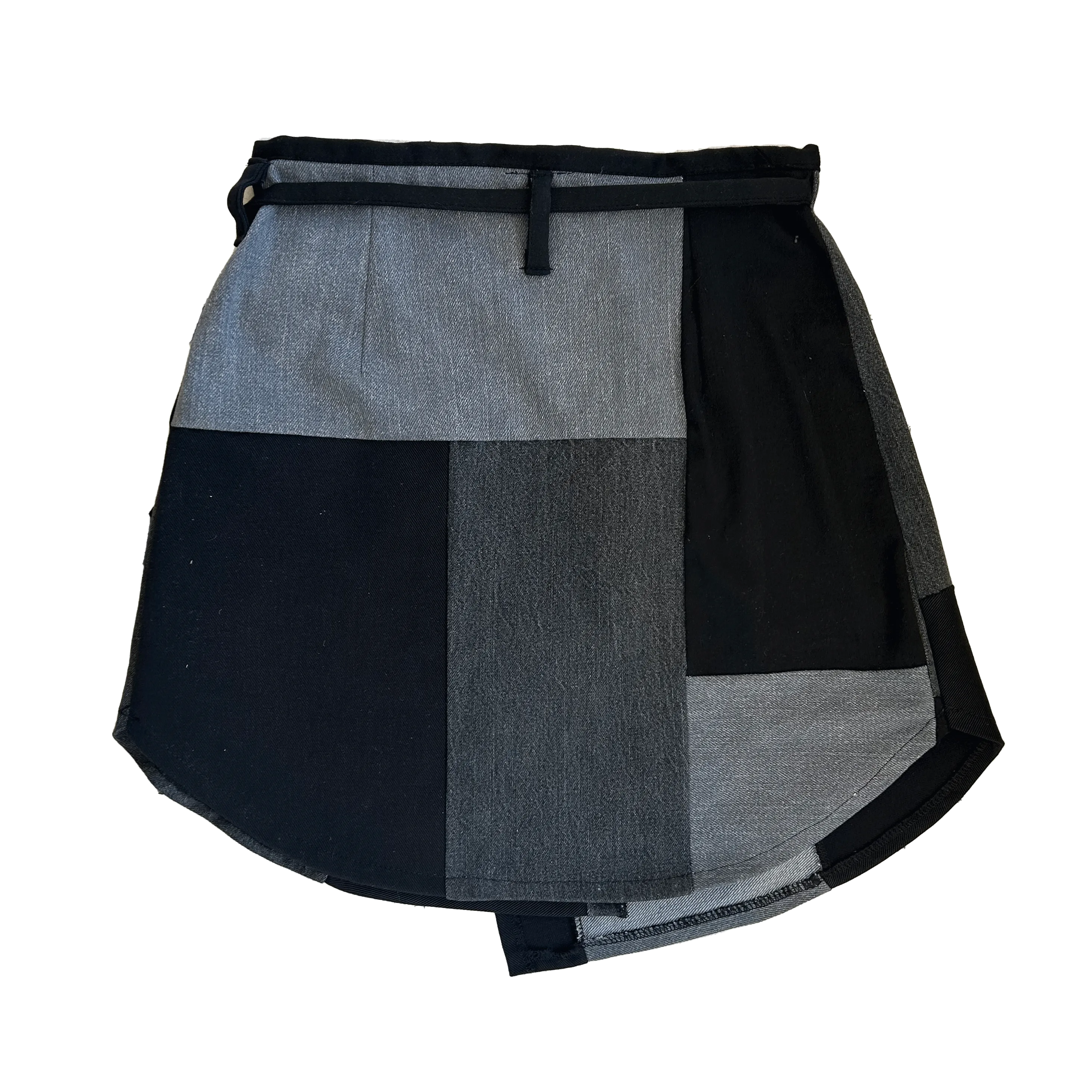 Cutline Denim Wrap Skirt