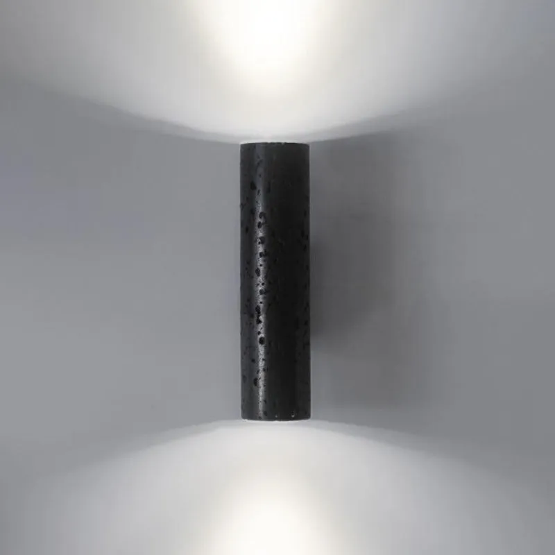 Cylindrical Lava Stone Up & Down Wall Light | BUZAO