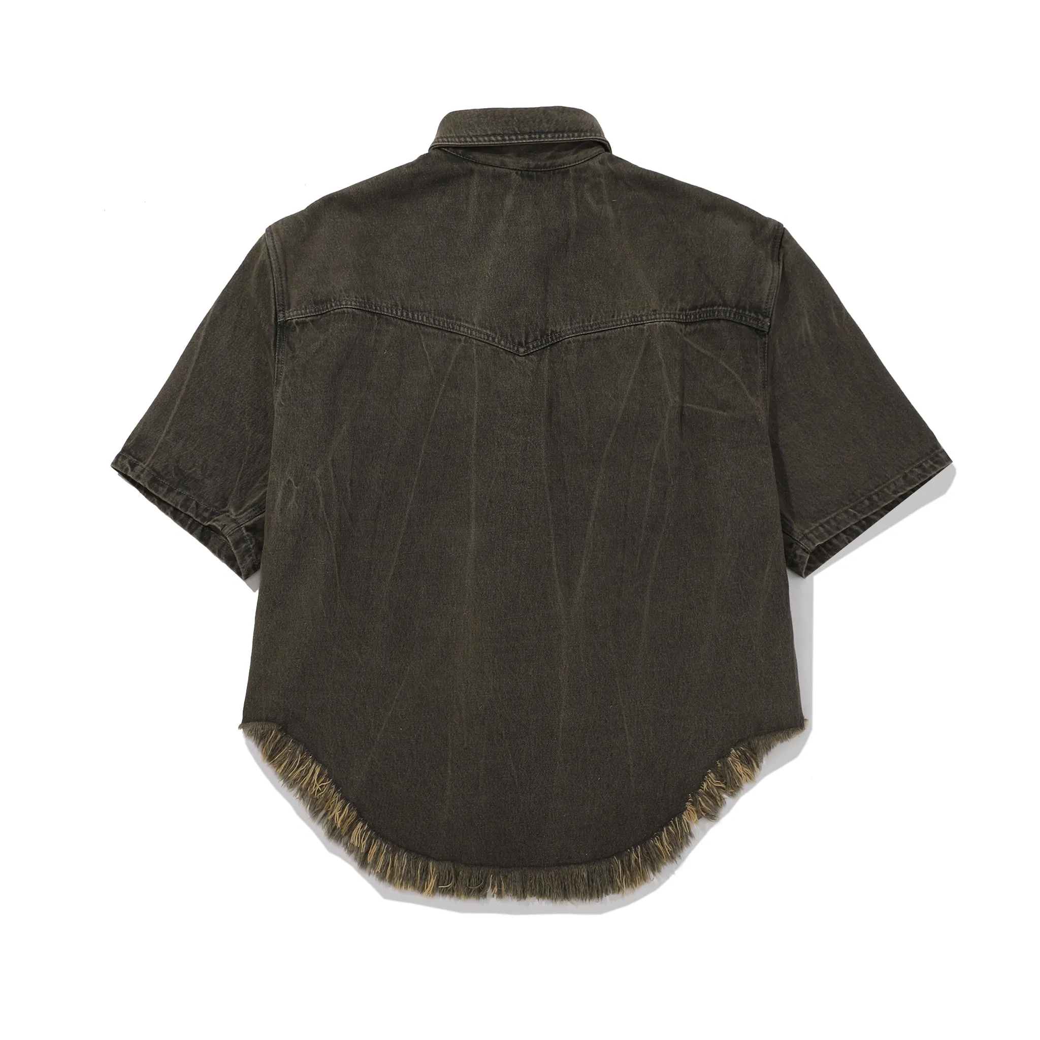 Denim Short Sleeve Shirt - Black