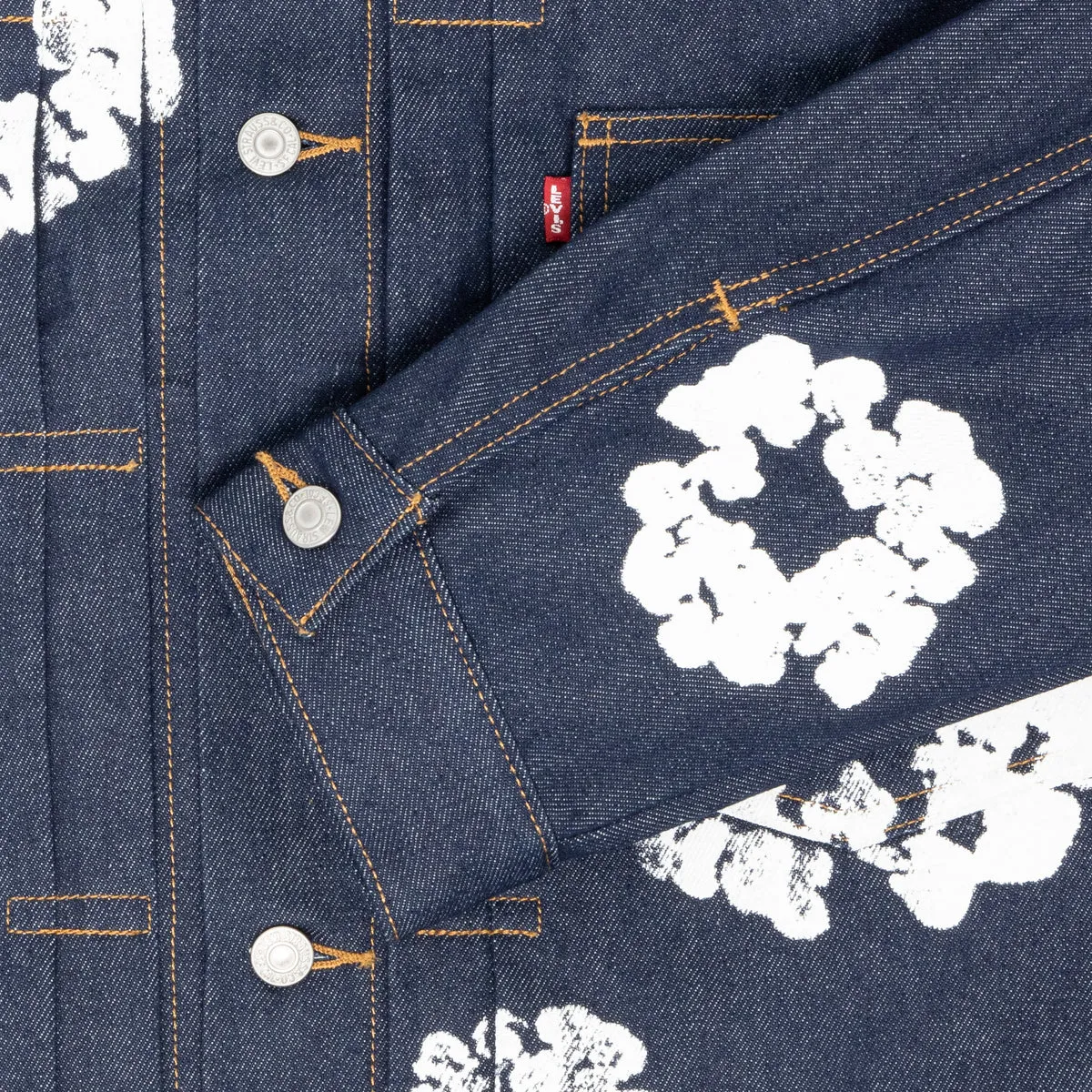 Denim Tears Cotton Wreath Denim Jacket Raw Indigo