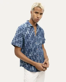 Dronika Indigo Short Sleeve Button Down