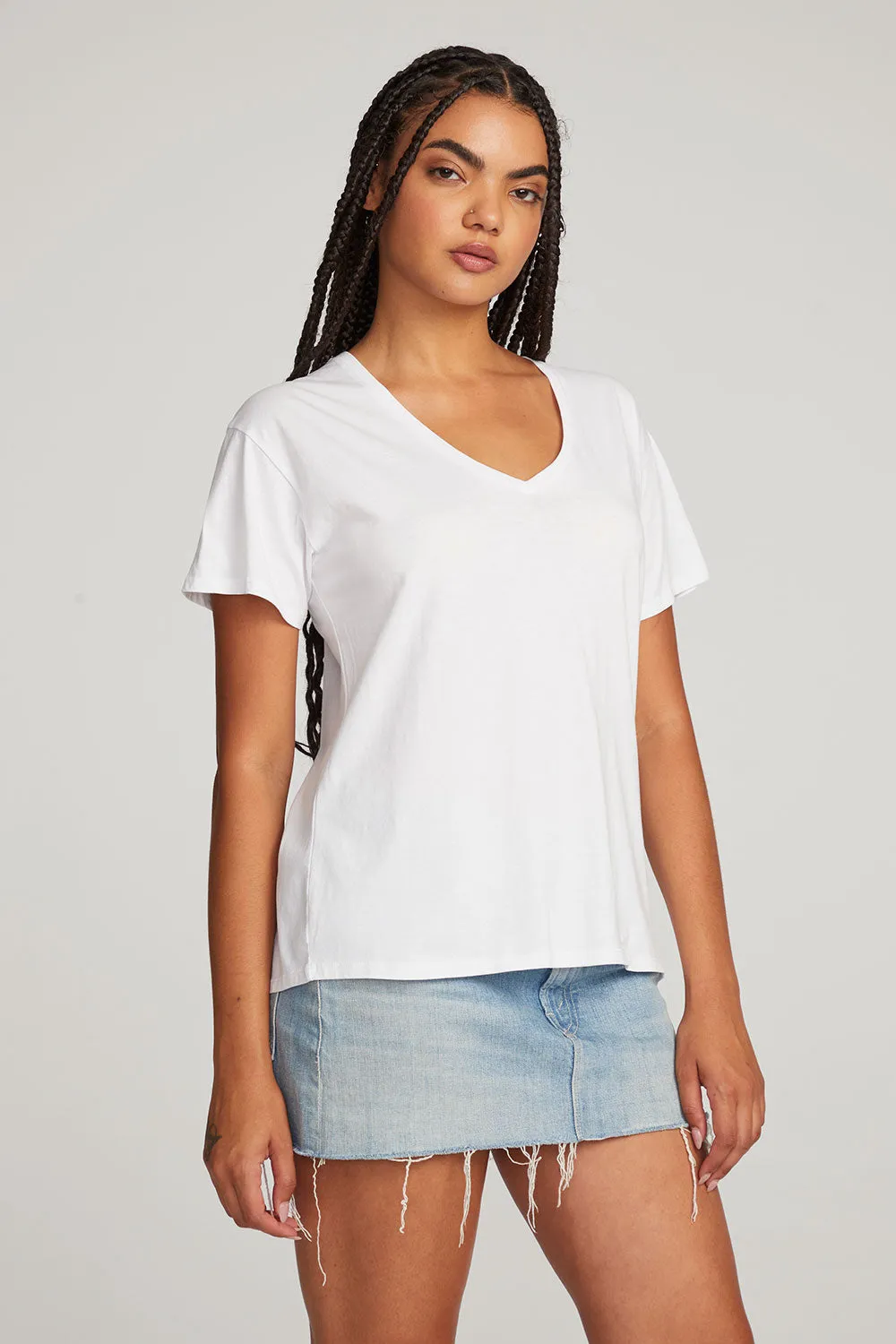 Everyday Essential White V-neck Tee