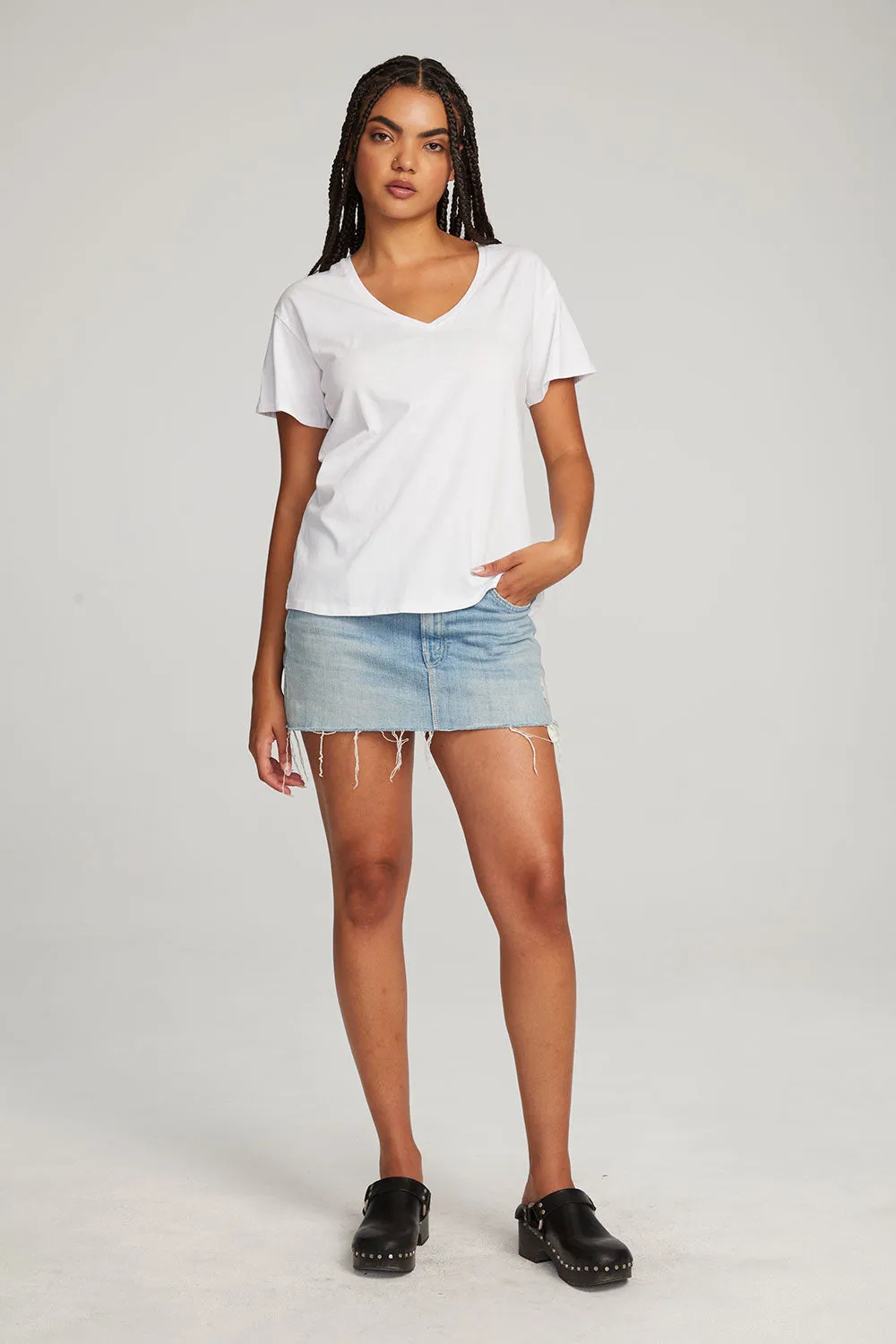 Everyday Essential White V-neck Tee