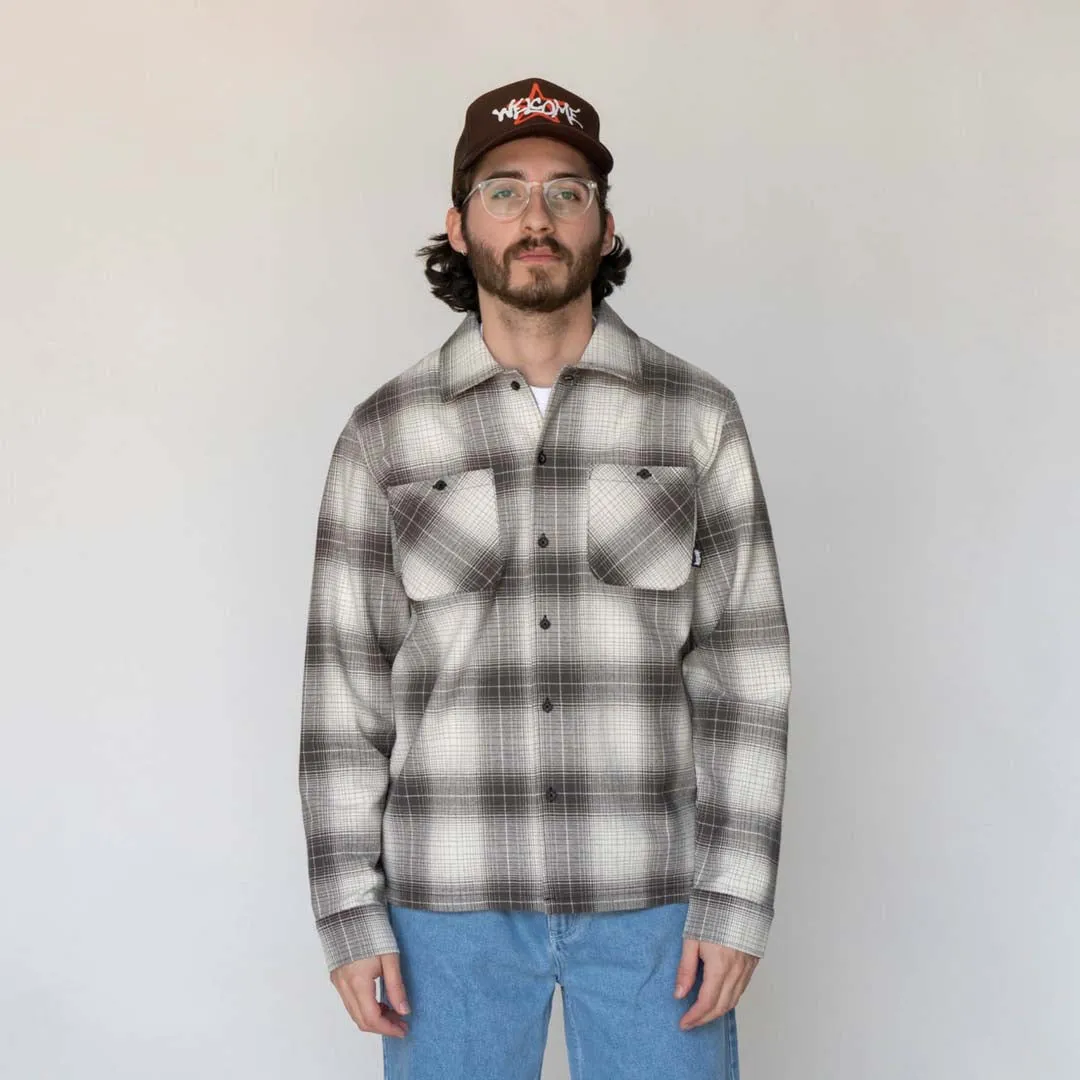 Fang Woven Plaid Shirt - Black