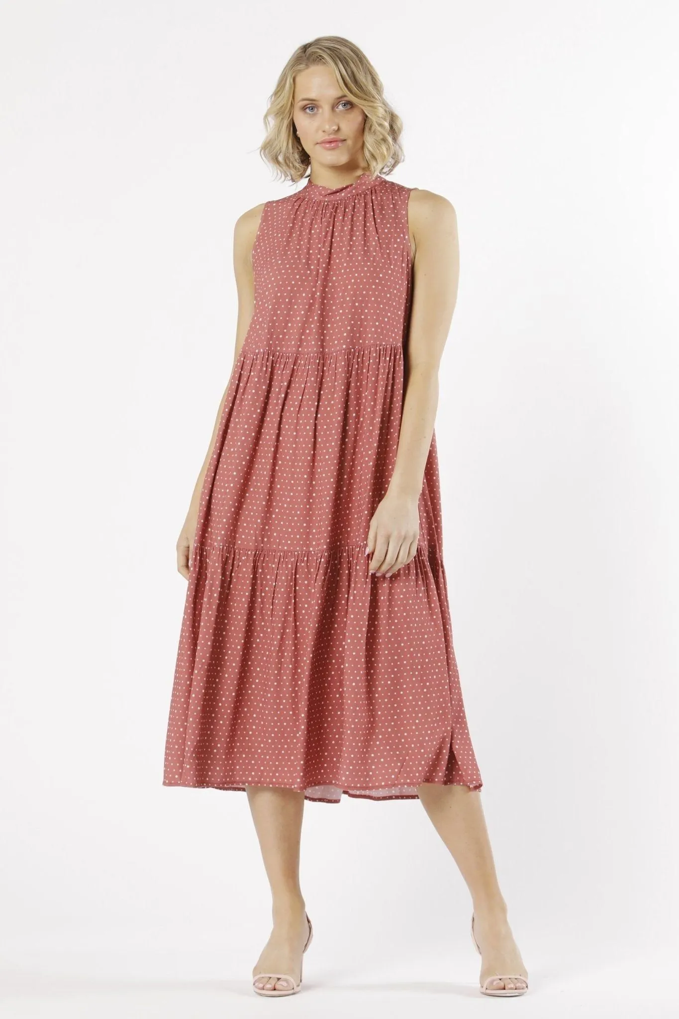 Fate   Becker Casablanca Midi Dress in Berry Spot