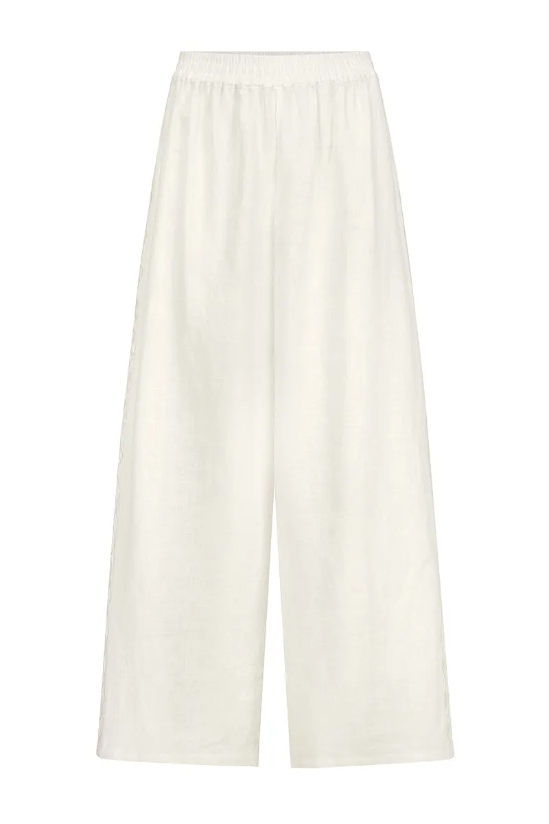 FEELING LIGHT LINEN PANT - WHITE