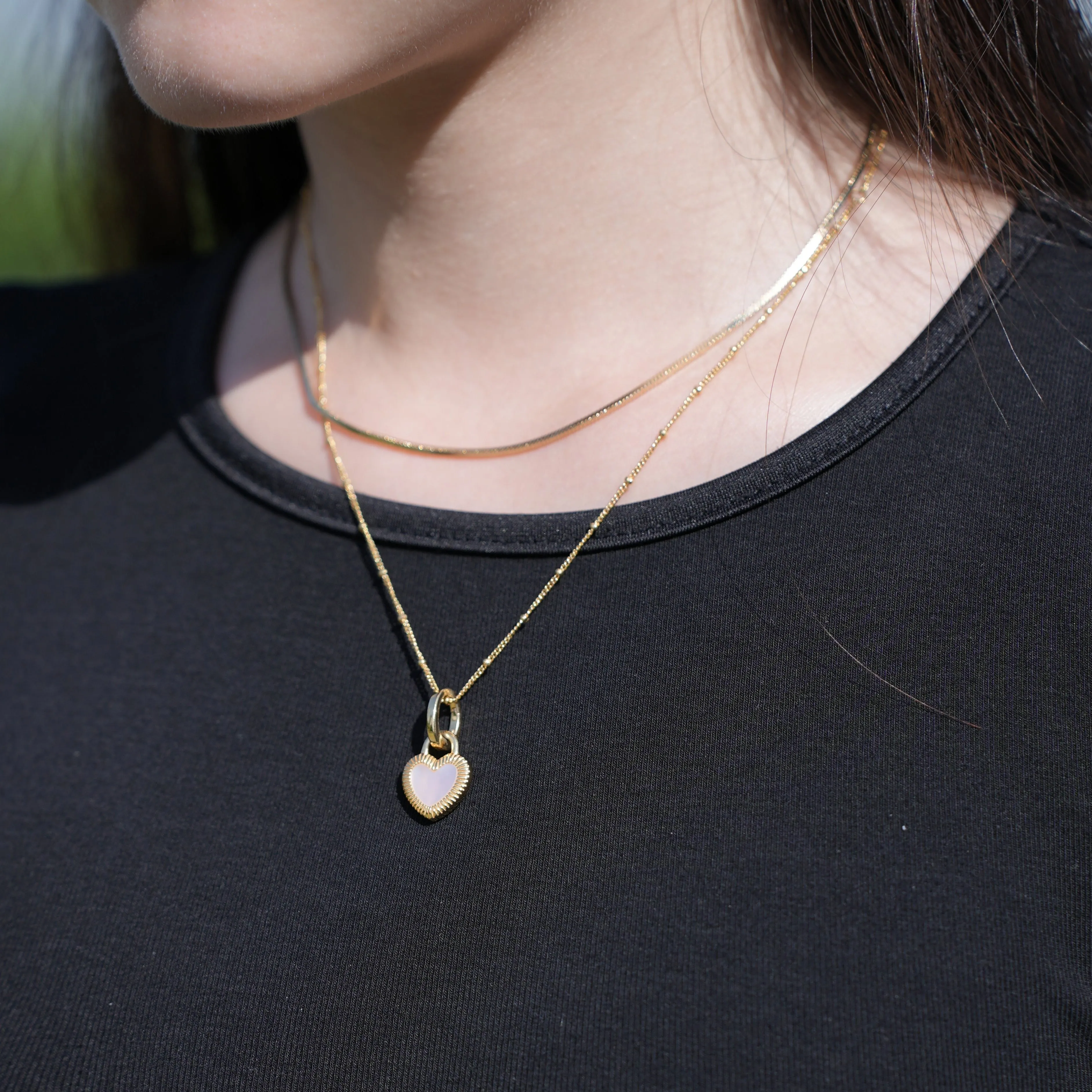 Flip - Heart Necklace (Silver Gold Vermeil)