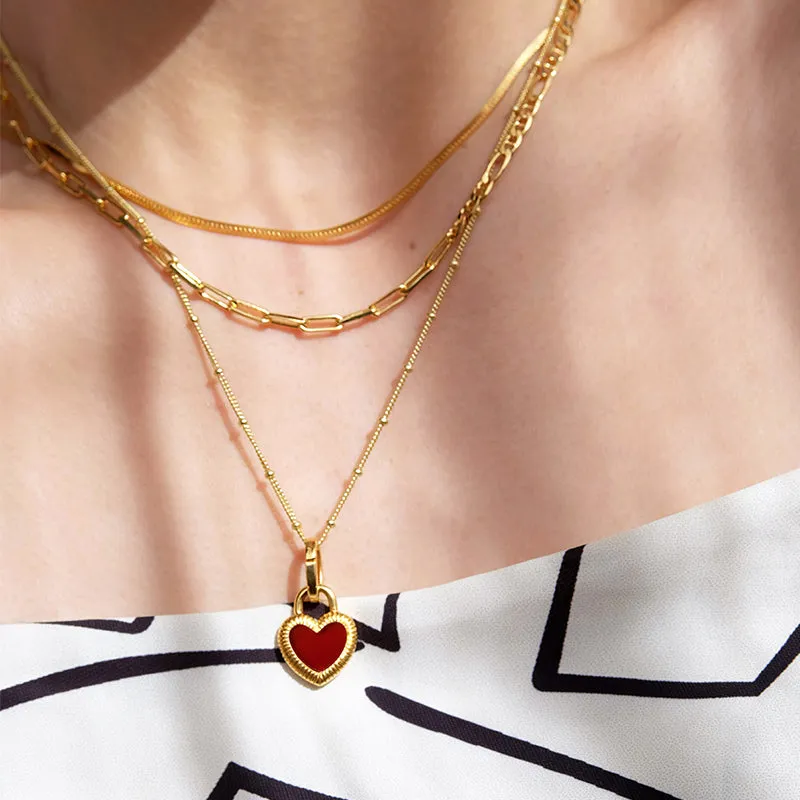 Flip - Heart Necklace (Silver Gold Vermeil)