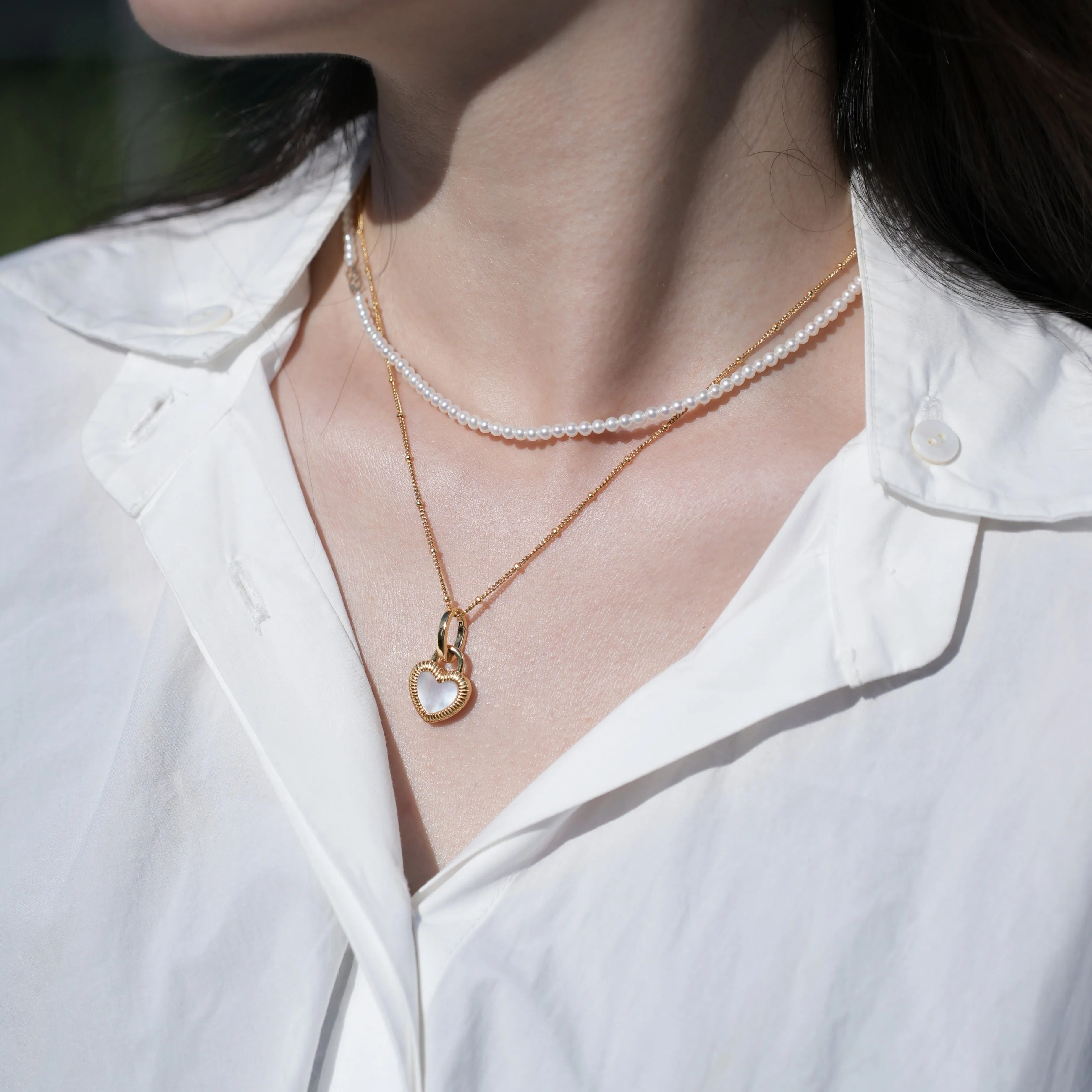 Flip - Heart Necklace (Silver Gold Vermeil)