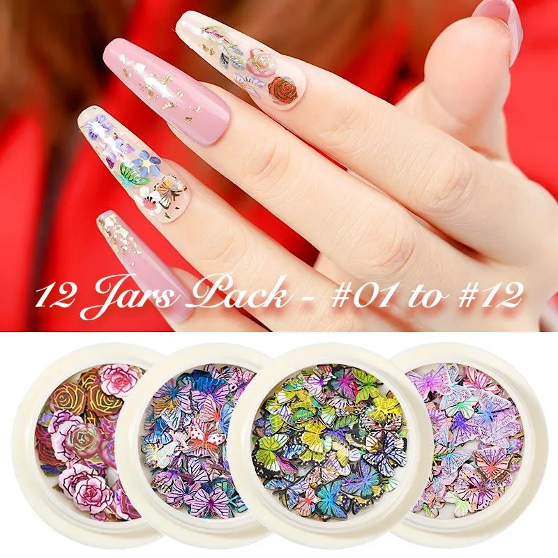 Flowers And Butterfly Ultra-Thin Nail Art