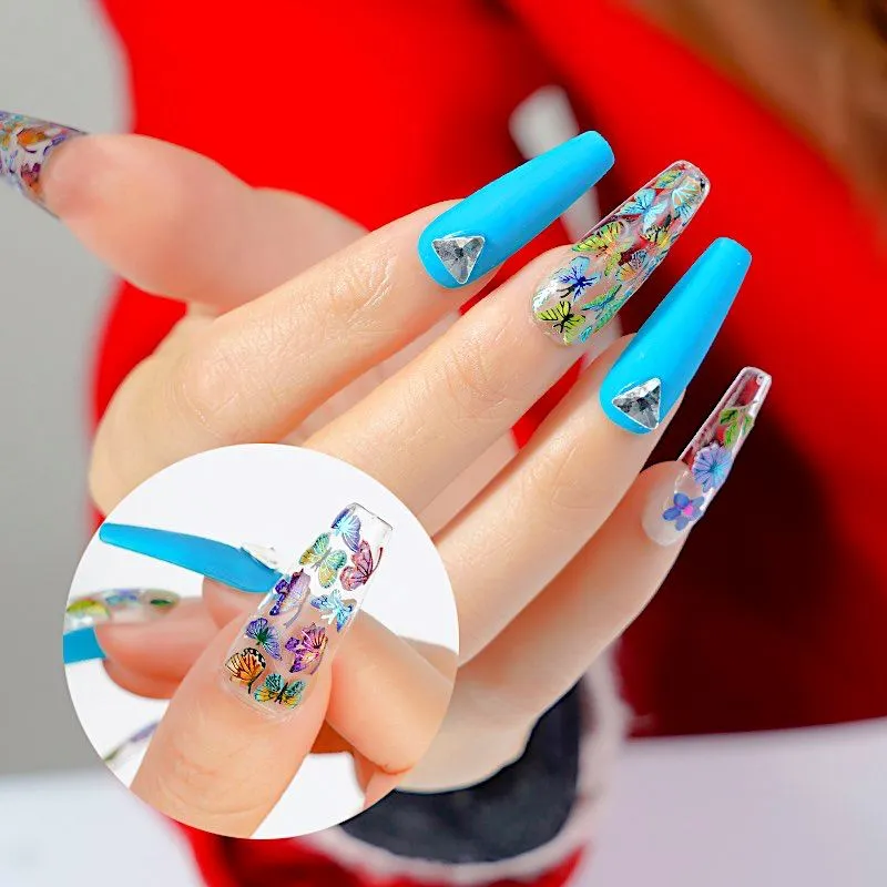 Flowers And Butterfly Ultra-Thin Nail Art