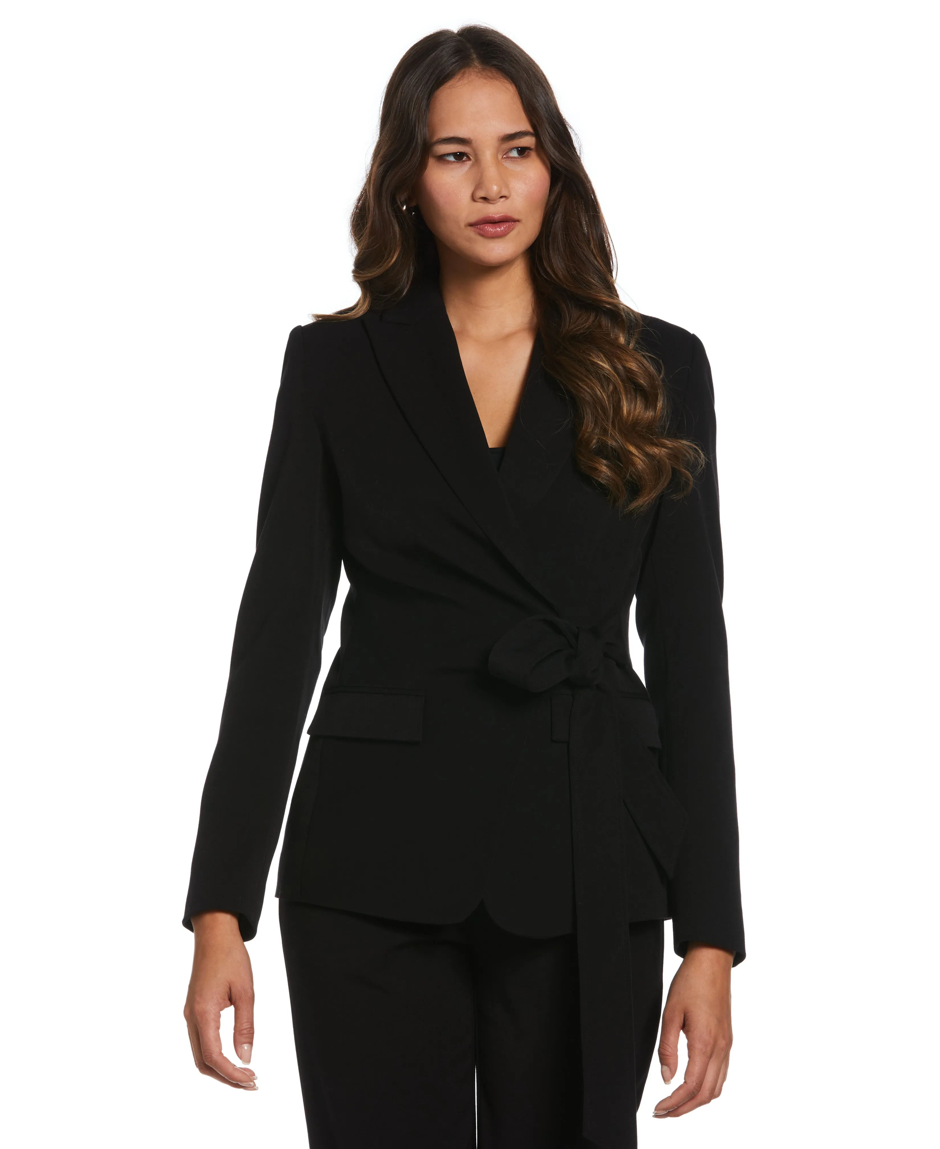 Front-Tie Wrap Blazer