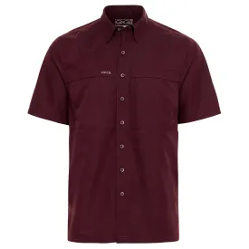 GameGuard Maroon Short Sleeve Microfiber Button Down Men's Shirt