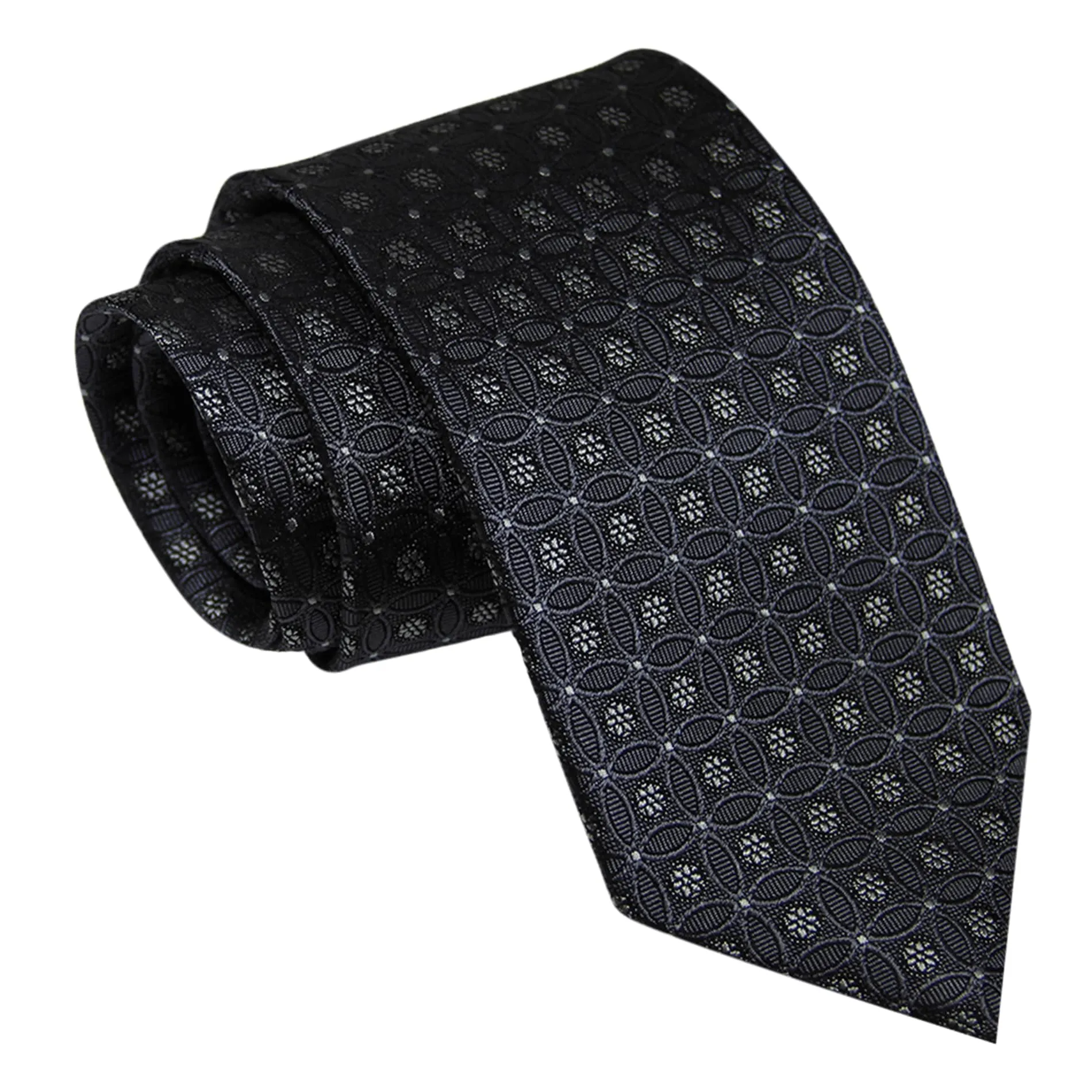 Glastonbury Circles Silk Tie, Grey