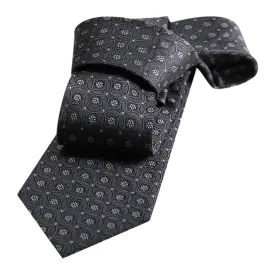 Glastonbury Circles Silk Tie, Grey