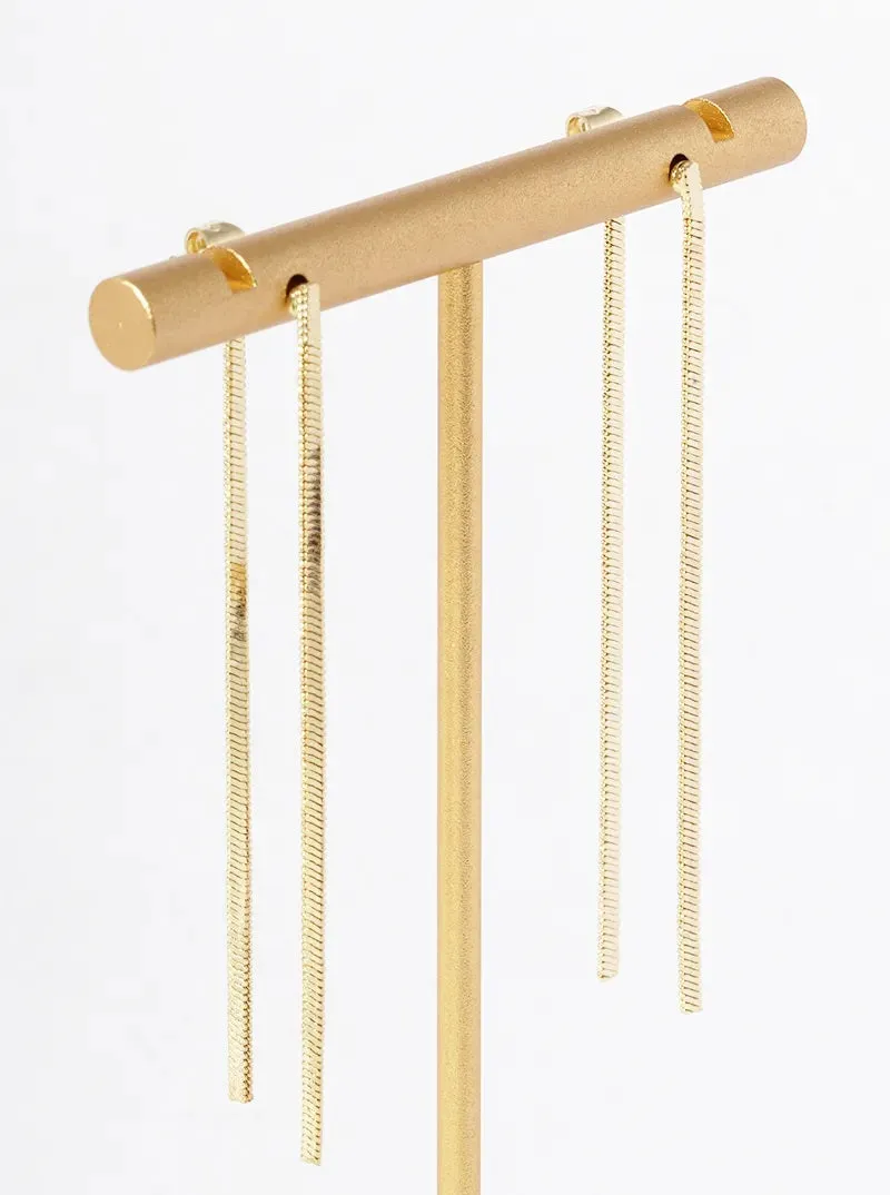 Gold Double Sided Drop Earrings