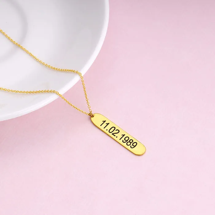 Golden Charming Double Sided Personalised Necklace