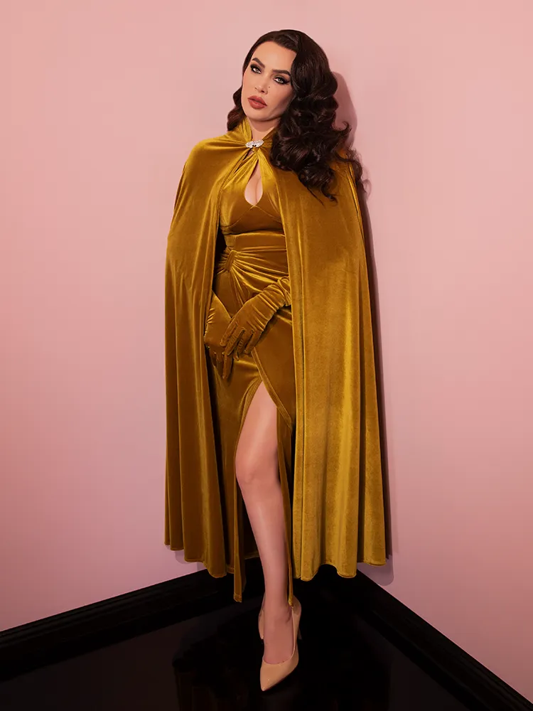 Golden Era Cape in Gold Velvet - Vixen by Micheline Pitt