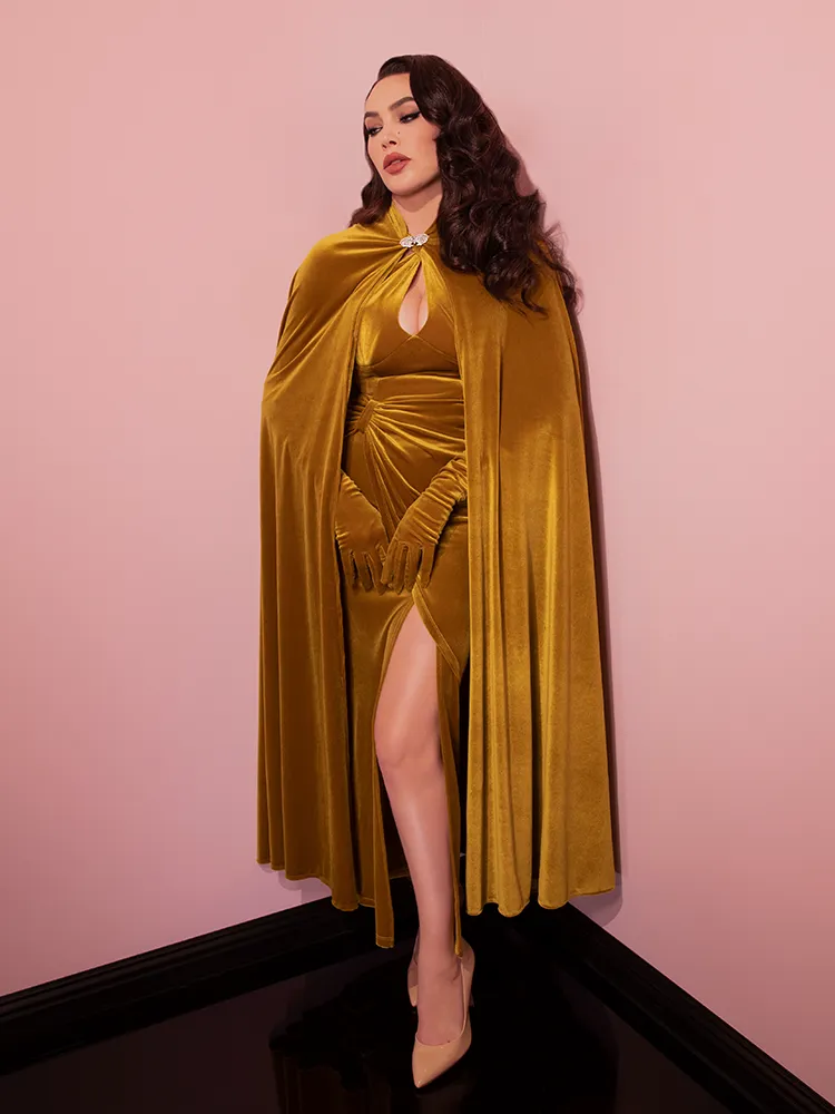 Golden Era Cape in Gold Velvet - Vixen by Micheline Pitt