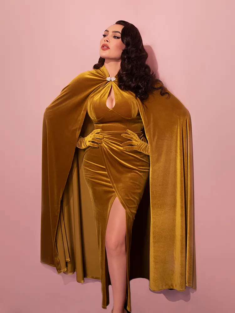 Golden Era Cape in Gold Velvet - Vixen by Micheline Pitt